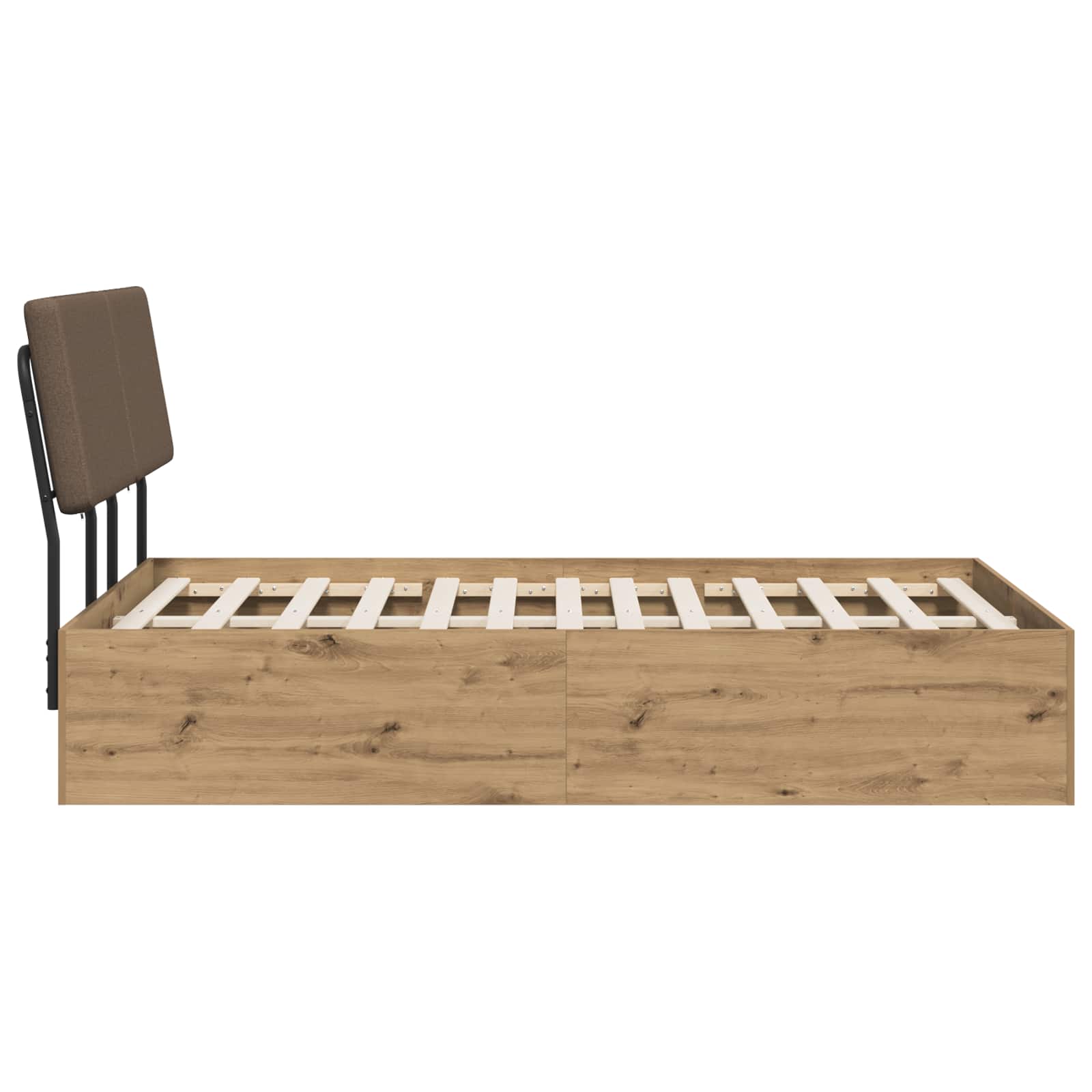 vidaXL Tweepersoonsbed met hoofdbord Artisan eiken en taupe, foto 4
