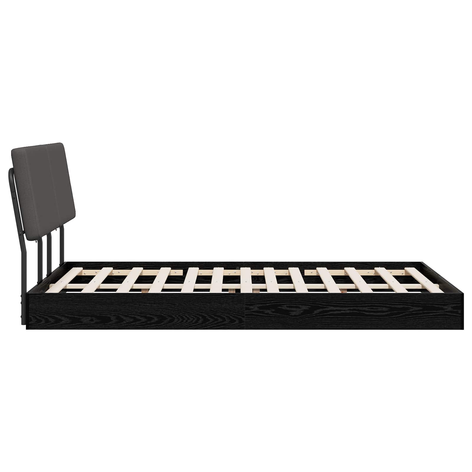 vidaXL Tweepersoonsbed met hoofdbord Zwart eiken en donkergrijs, foto 4
