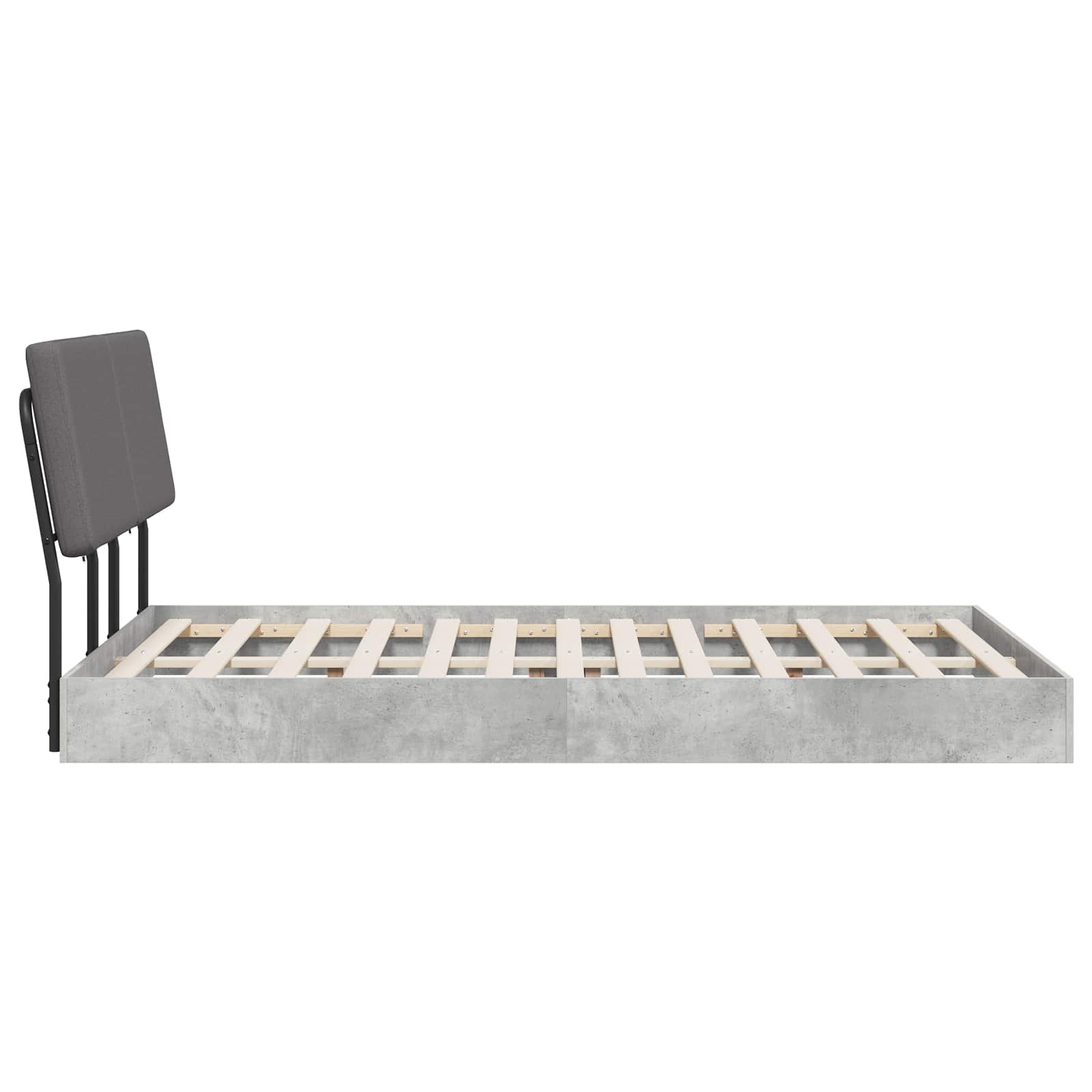 vidaXL Tweepersoonsbed met hoofdbord Betongrijs en lichtgrijs, foto 4
