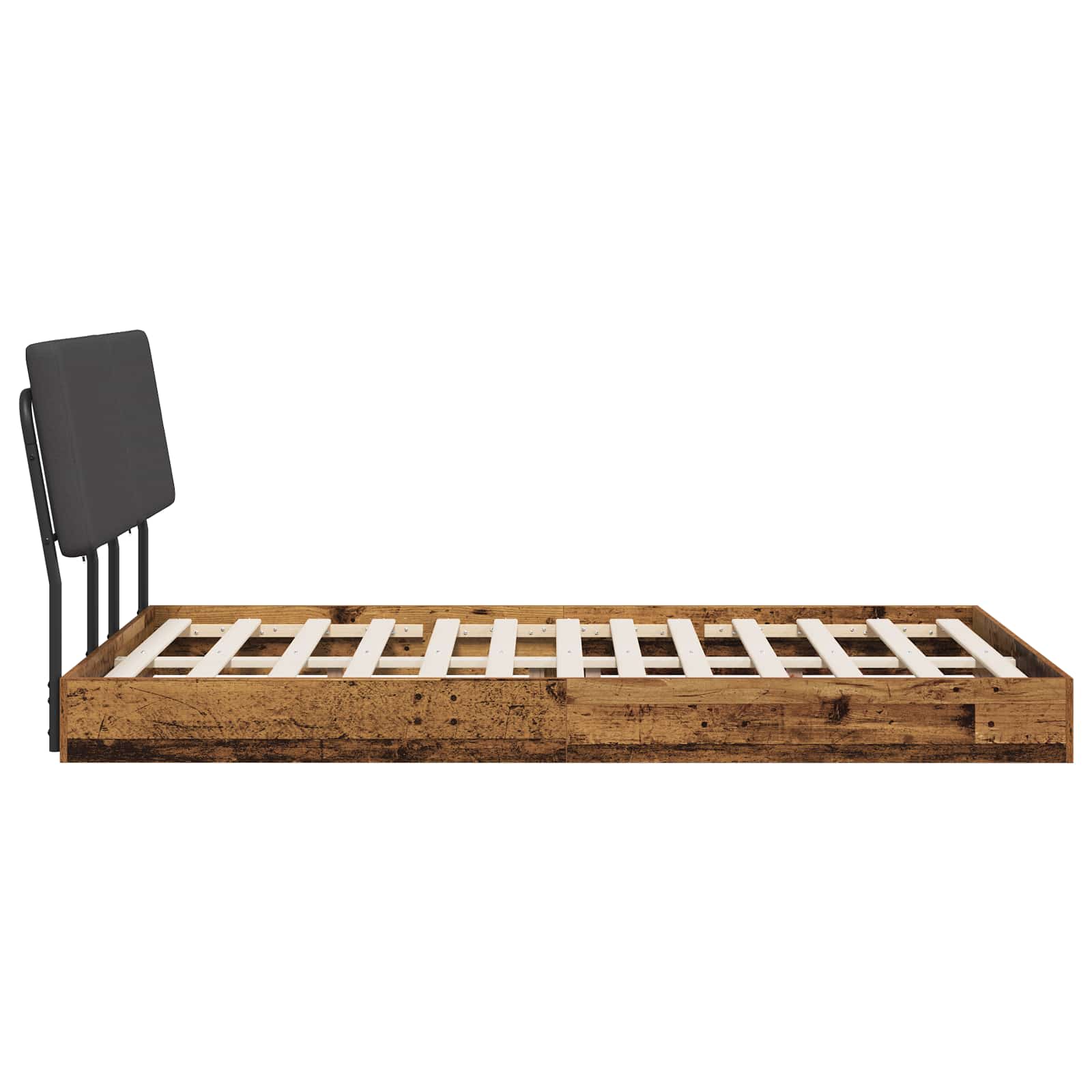 vidaXL Tweepersoonsbed met hoofdbord Oud hout en donkergrijs, foto 4
