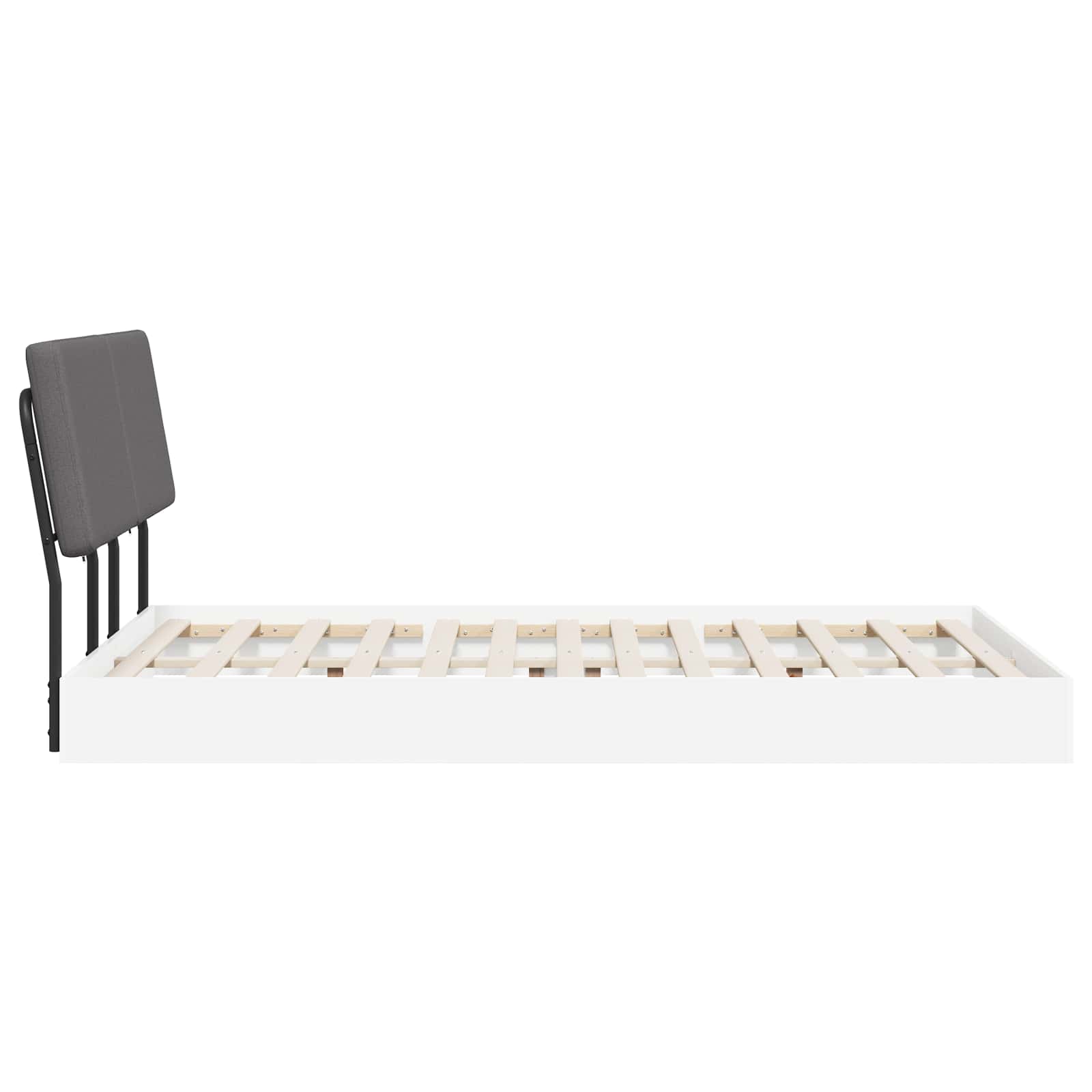vidaXL Tweepersoonsbed met hoofdbord Wit en Lichtgrijs 150 x 200 cm, foto 4