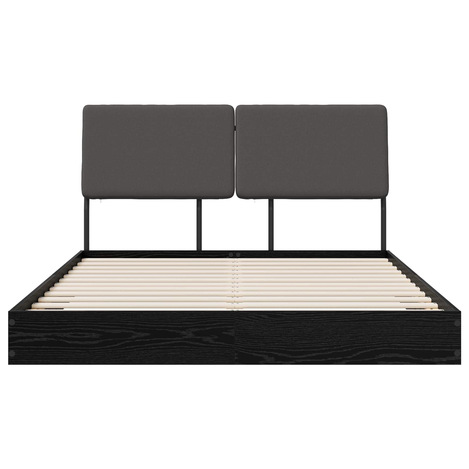 vidaXL Tweepersoonsbed met hoofdbord Zwart eiken en donkergrijs, foto 3