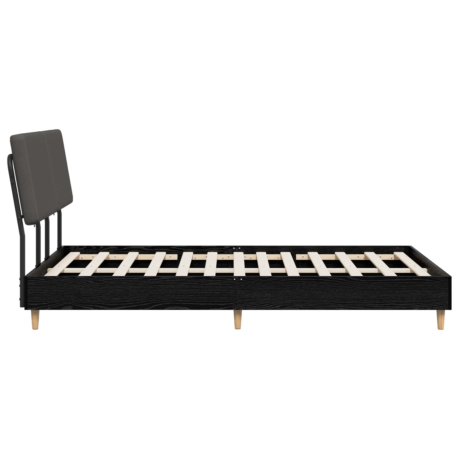 vidaXL Tweepersoonsbed met hoofdbord Zwart eiken en donkergrijs, foto 4