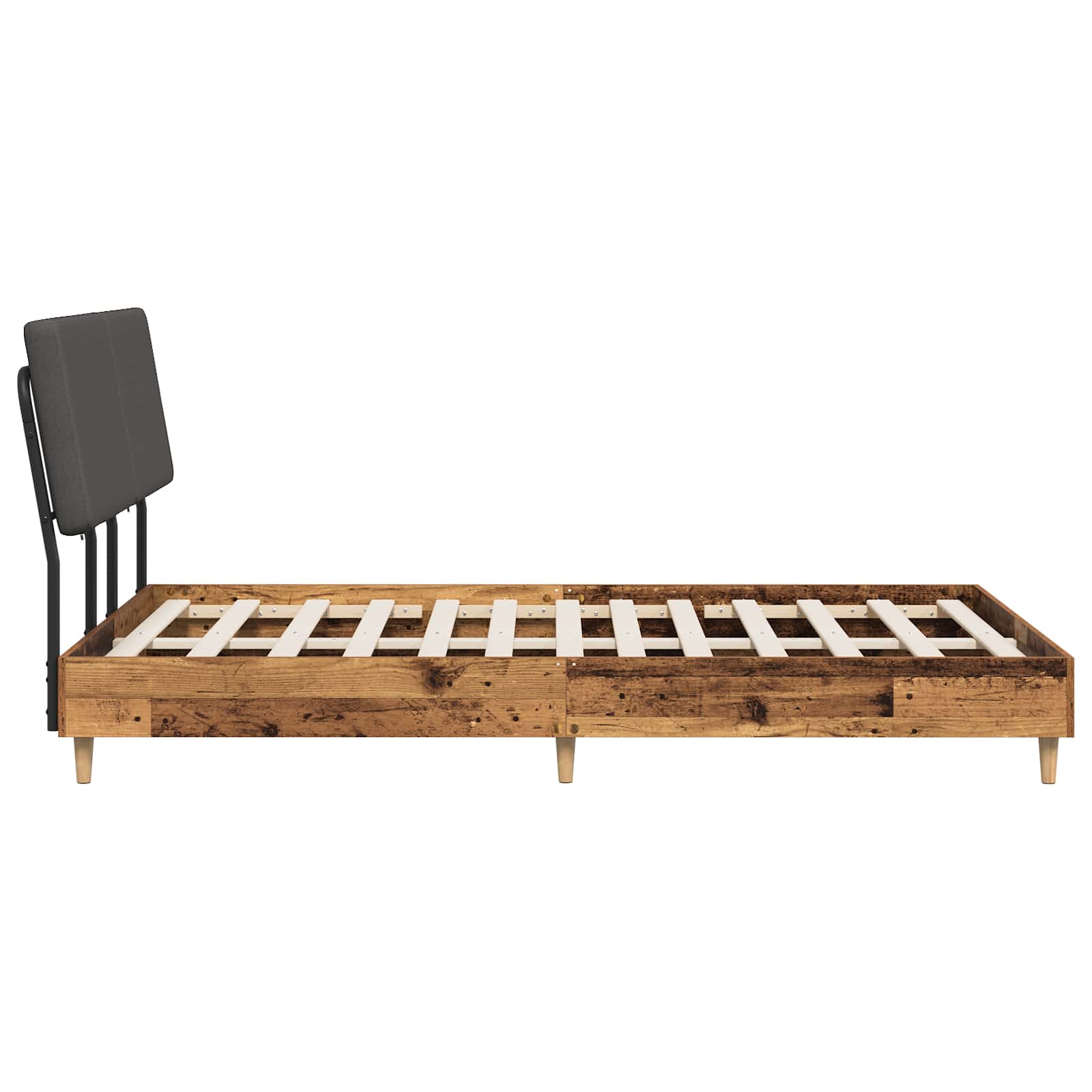 vidaXL Tweepersoonsbed met hoofdbord Oud hout en donkergrijs, foto 4
