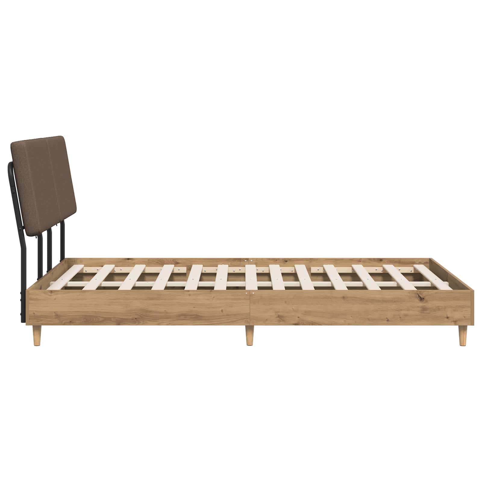 vidaXL Tweepersoonsbed met hoofdbord Artisan eiken en taupe, foto 4