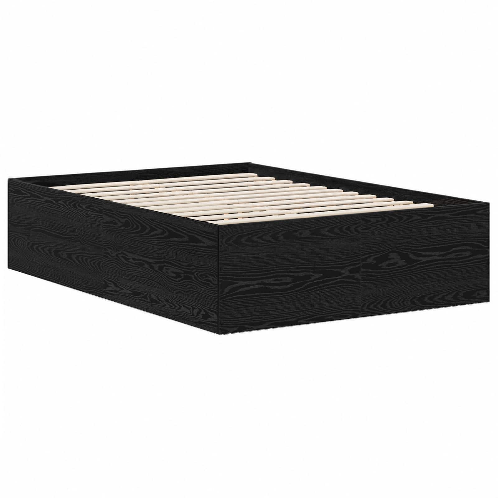 vidaXL Tweepersoonsbed met hoofdbord Zwart eiken en donkergrijs, foto 4