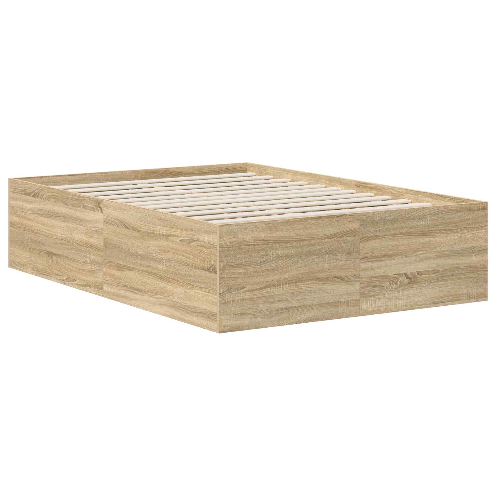 vidaXL Tweepersoonsbed met hoofdbord Sonoma eiken en crème, foto 4