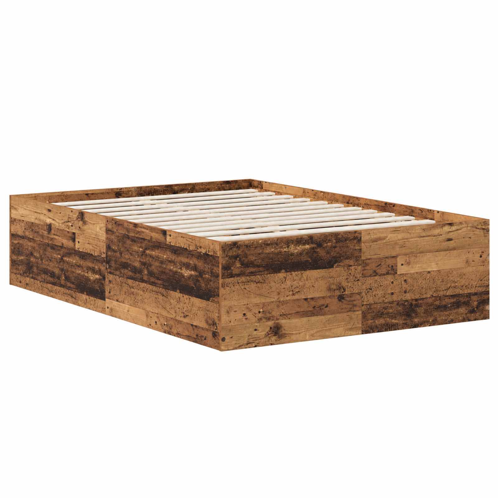 vidaXL Tweepersoonsbed met hoofdbord Oud hout en donkergrijs, foto 4