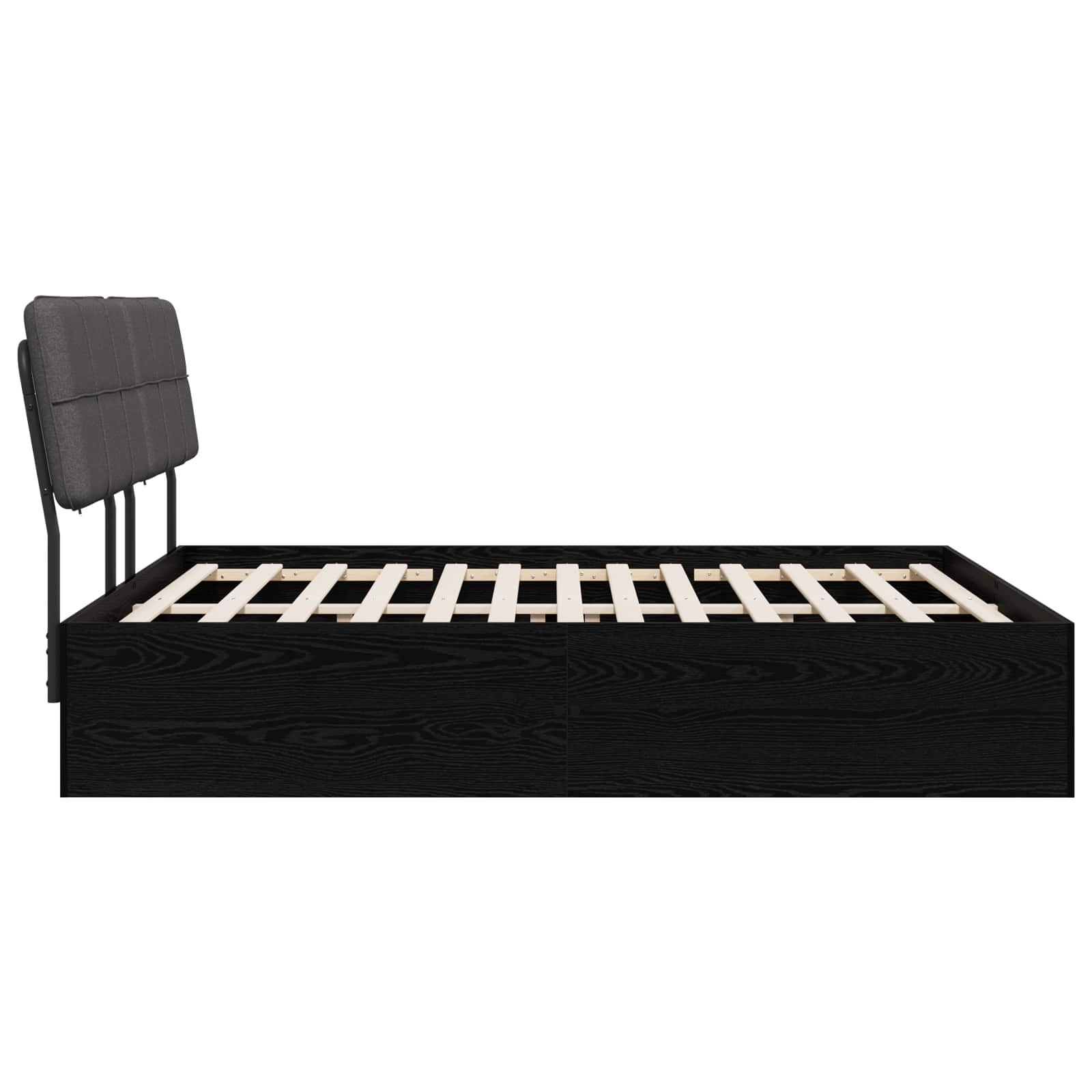 vidaXL Tweepersoonsbed met hoofdbord Zwart eiken en donkergrijs, foto 4