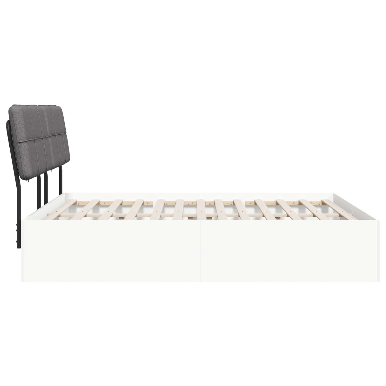 vidaXL Tweepersoonsbed met hoofdbord Wit en Lichtgrijs 180 x 200 cm, foto 4