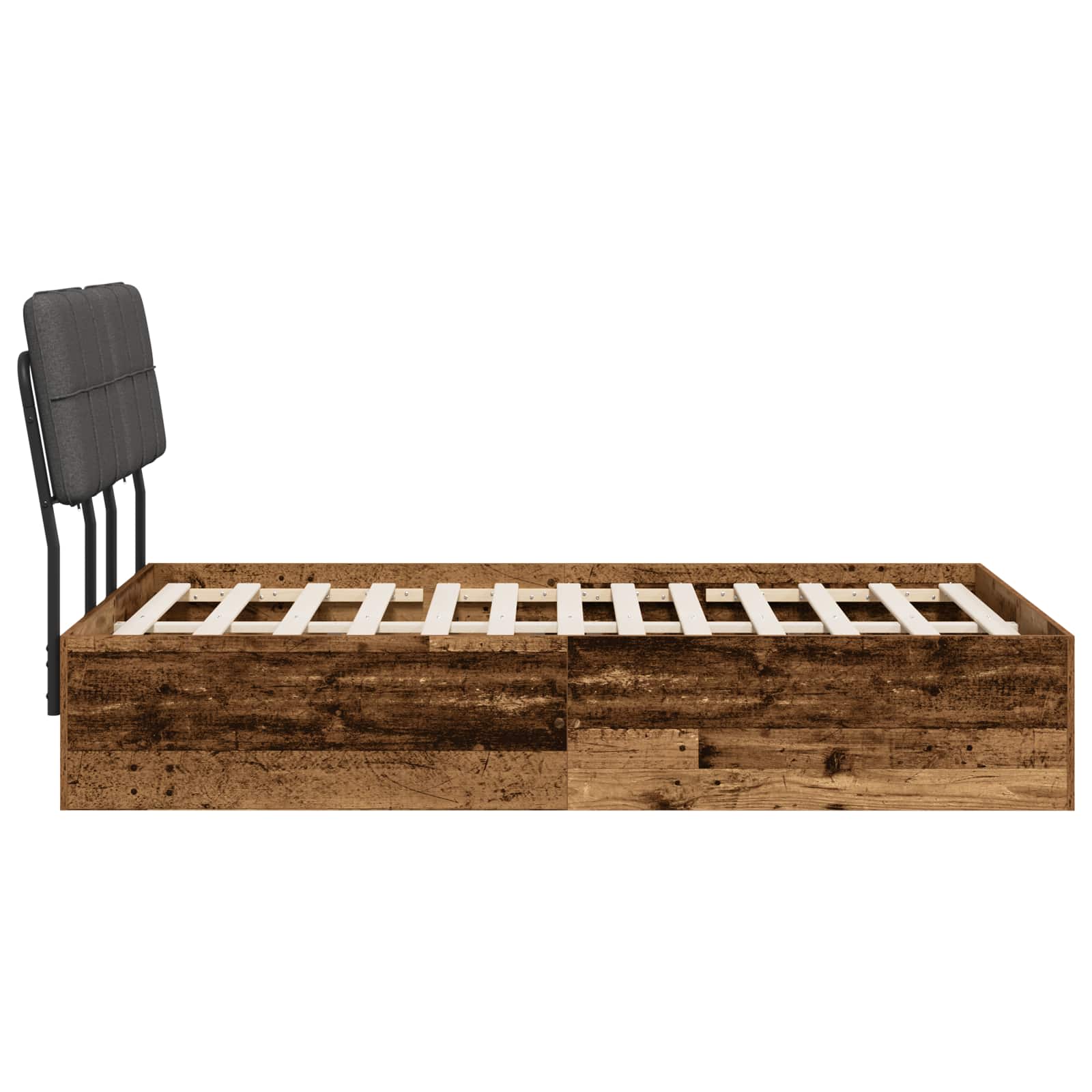 vidaXL Tweepersoonsbed met hoofdbord Oud hout en donkergrijs, foto 4