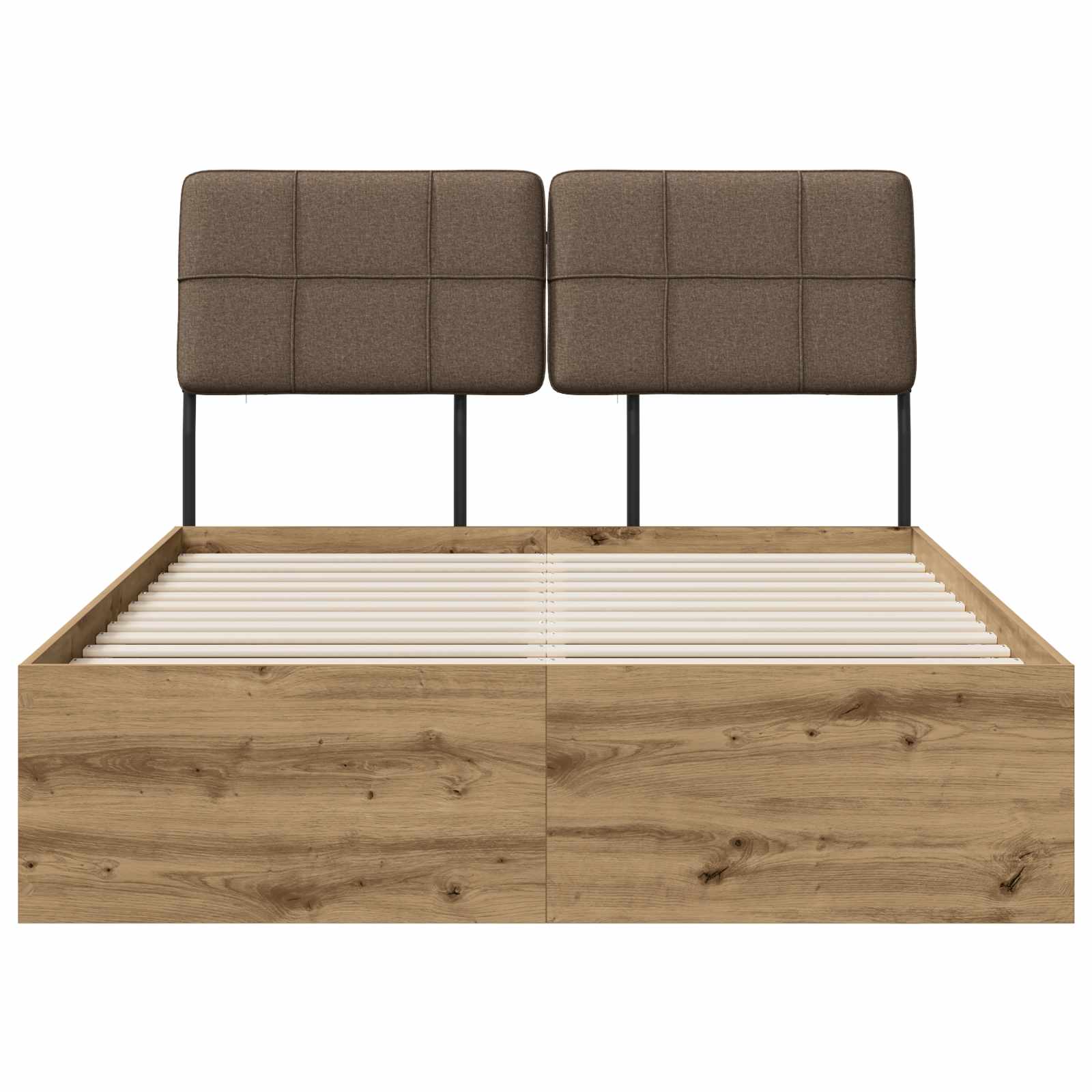 vidaXL Tweepersoonsbed met hoofdbord Artisan eiken en taupe, foto 3