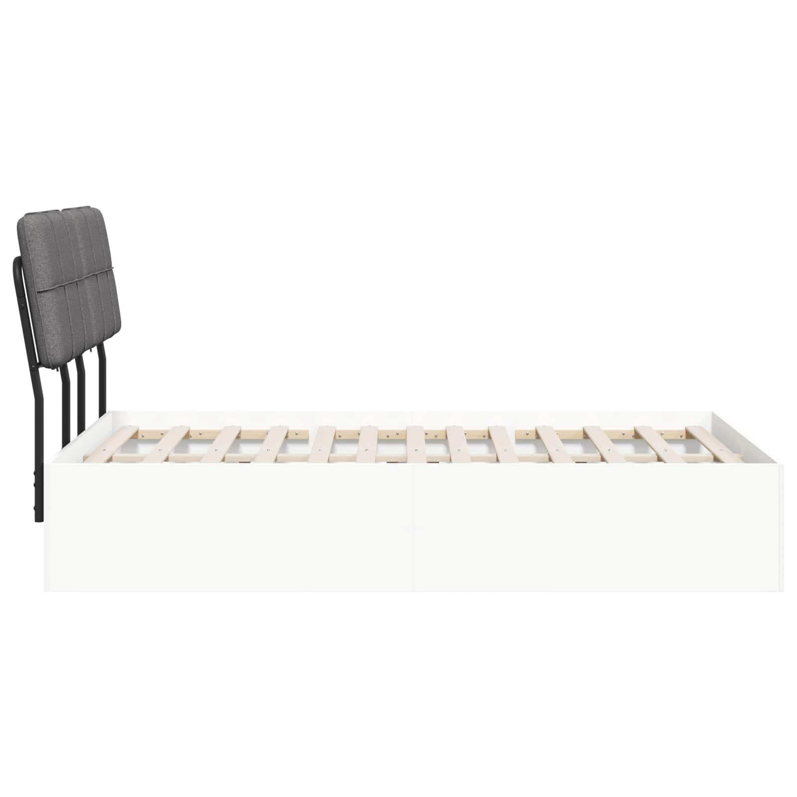 vidaXL Tweepersoonsbed met hoofdbord Wit en Lichtgrijs 120 x 200 cm, foto 4