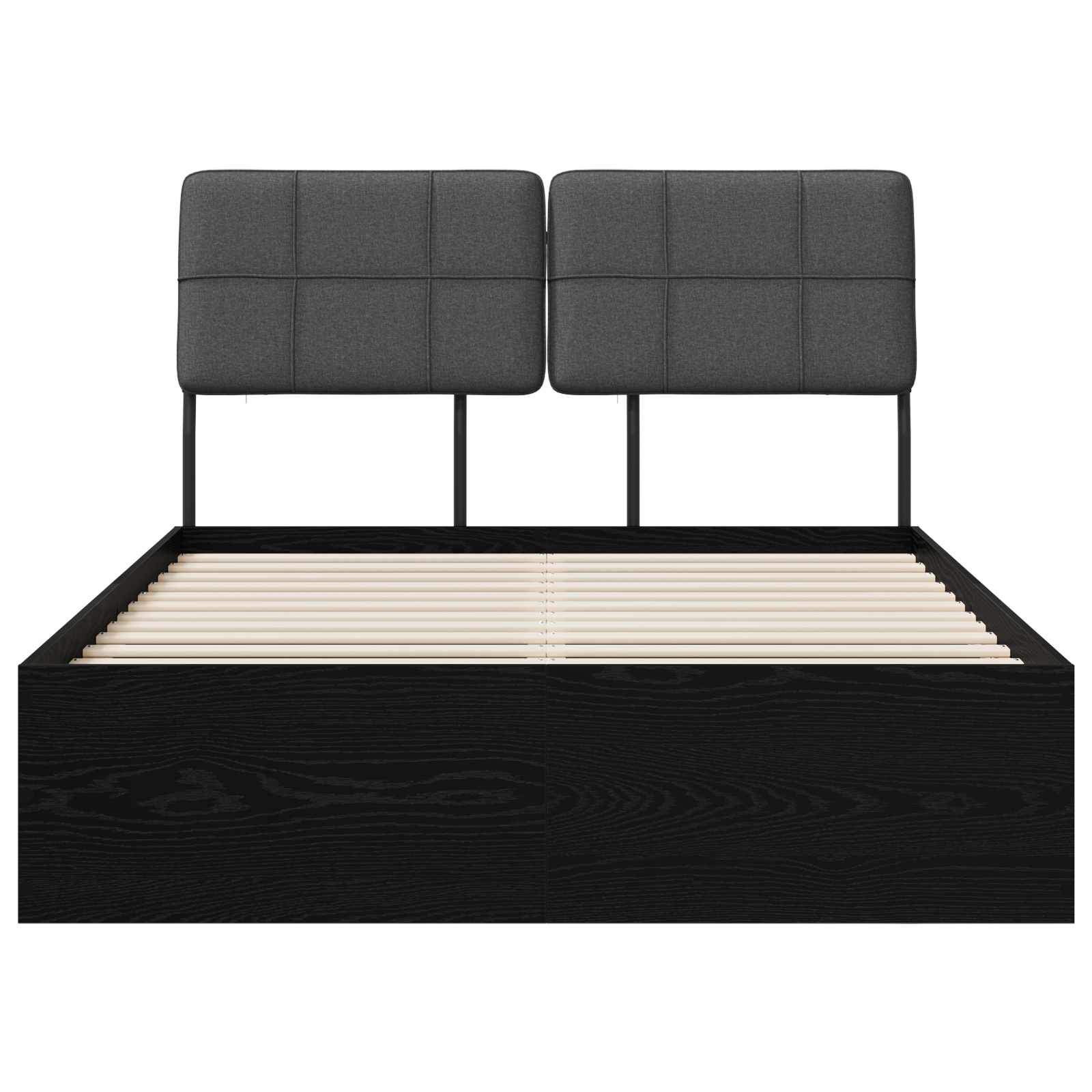 vidaXL Tweepersoonsbed met hoofdbord Zwart eiken en donkergrijs, foto 3