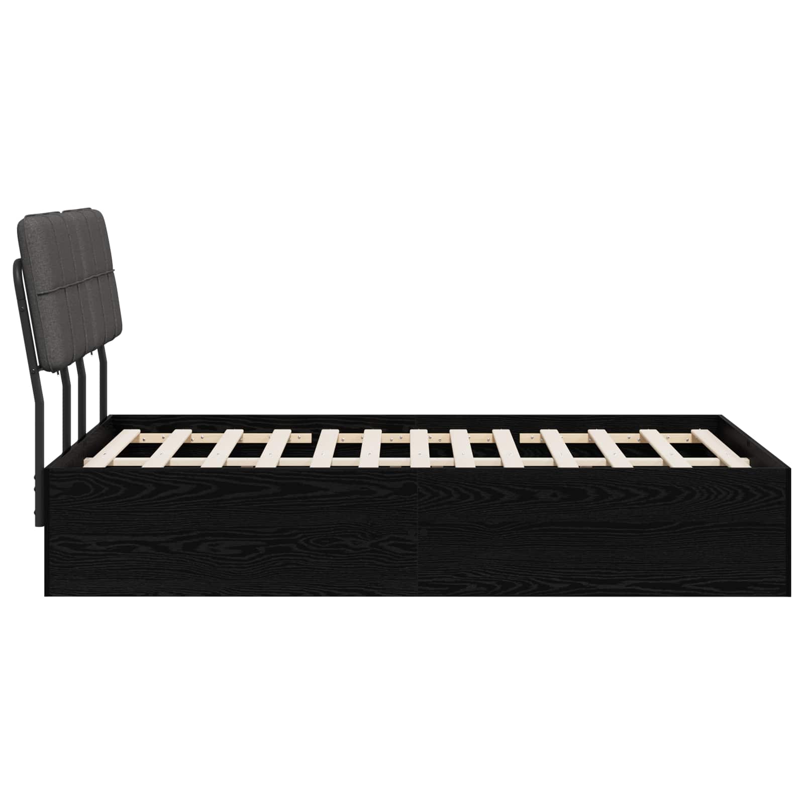 vidaXL Tweepersoonsbed met hoofdbord Zwart eiken en donkergrijs, foto 4