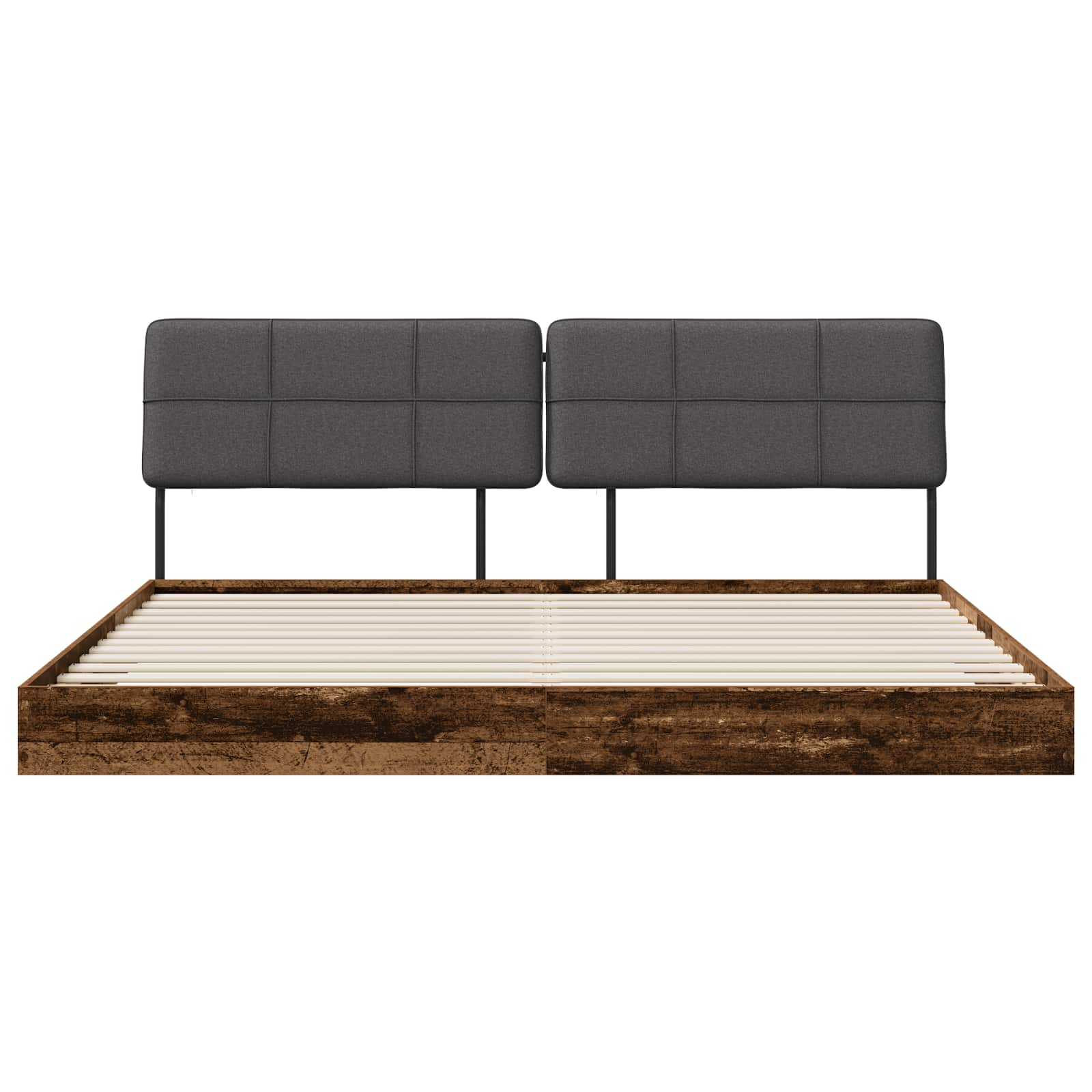 vidaXL Tweepersoonsbed met hoofdbord Oud hout en donkergrijs, foto 3