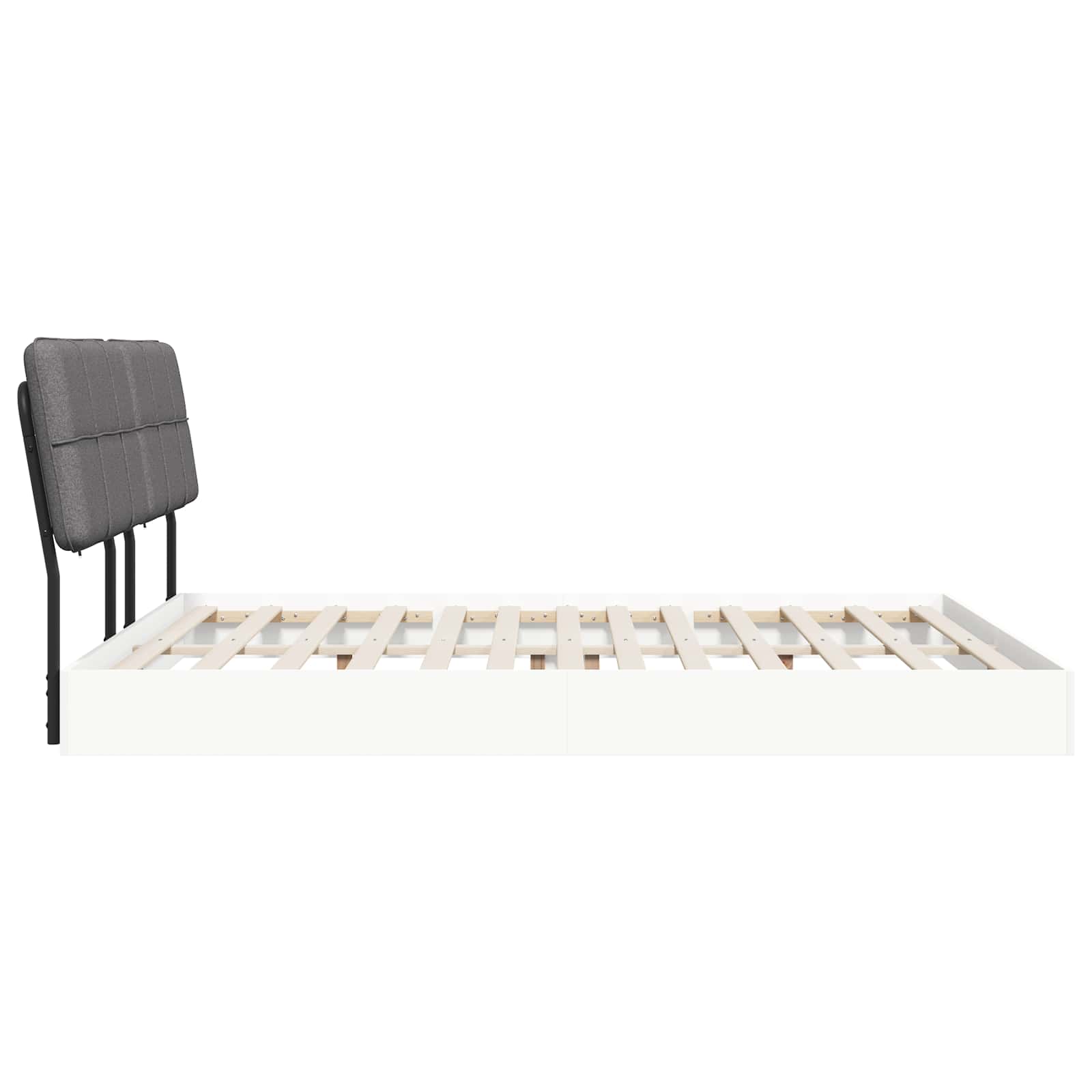 vidaXL Tweepersoonsbed met hoofdbord Wit en Lichtgrijs 180 x 200 cm, foto 4
