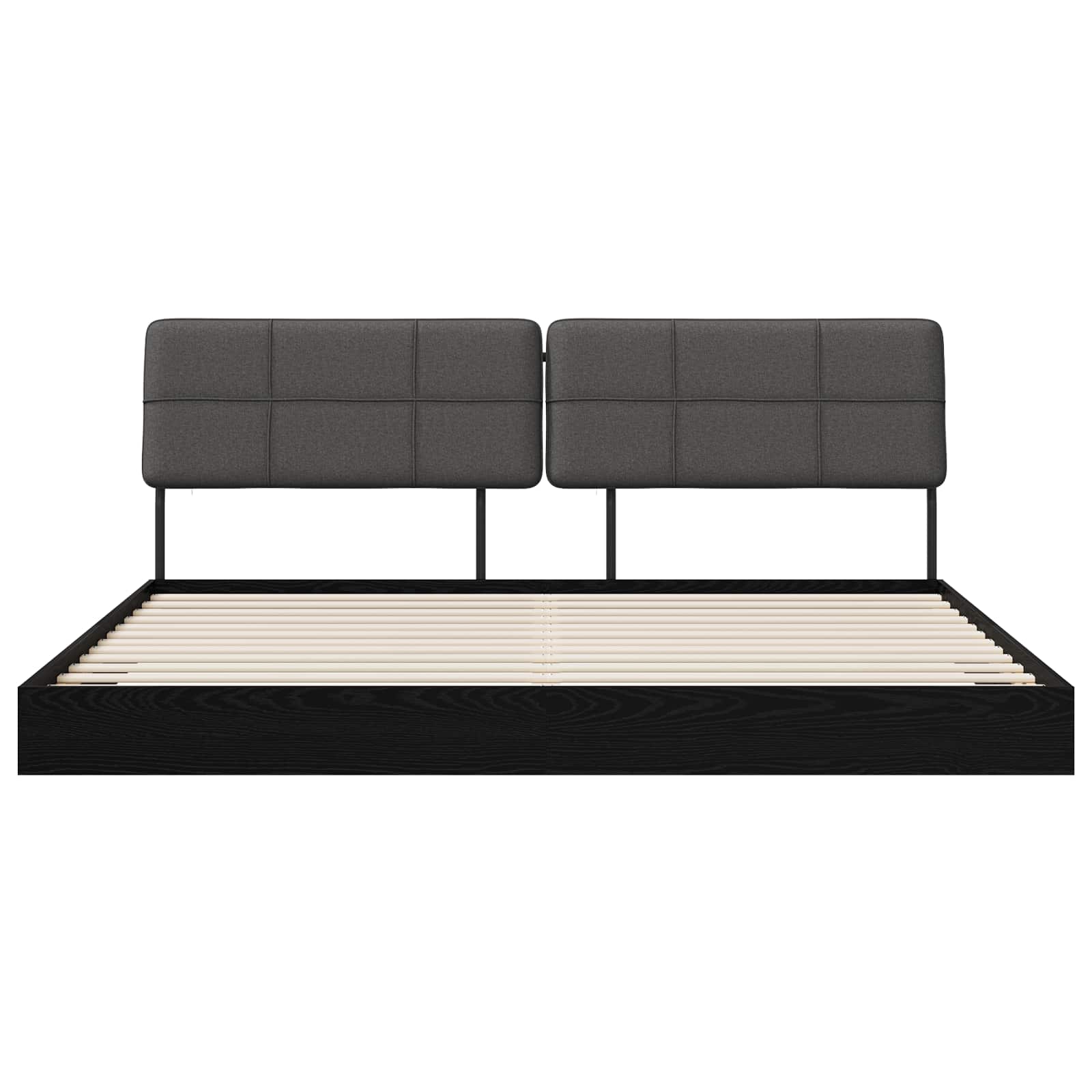 vidaXL Tweepersoonsbed met hoofdbord Zwart eiken en donkergrijs, foto 3