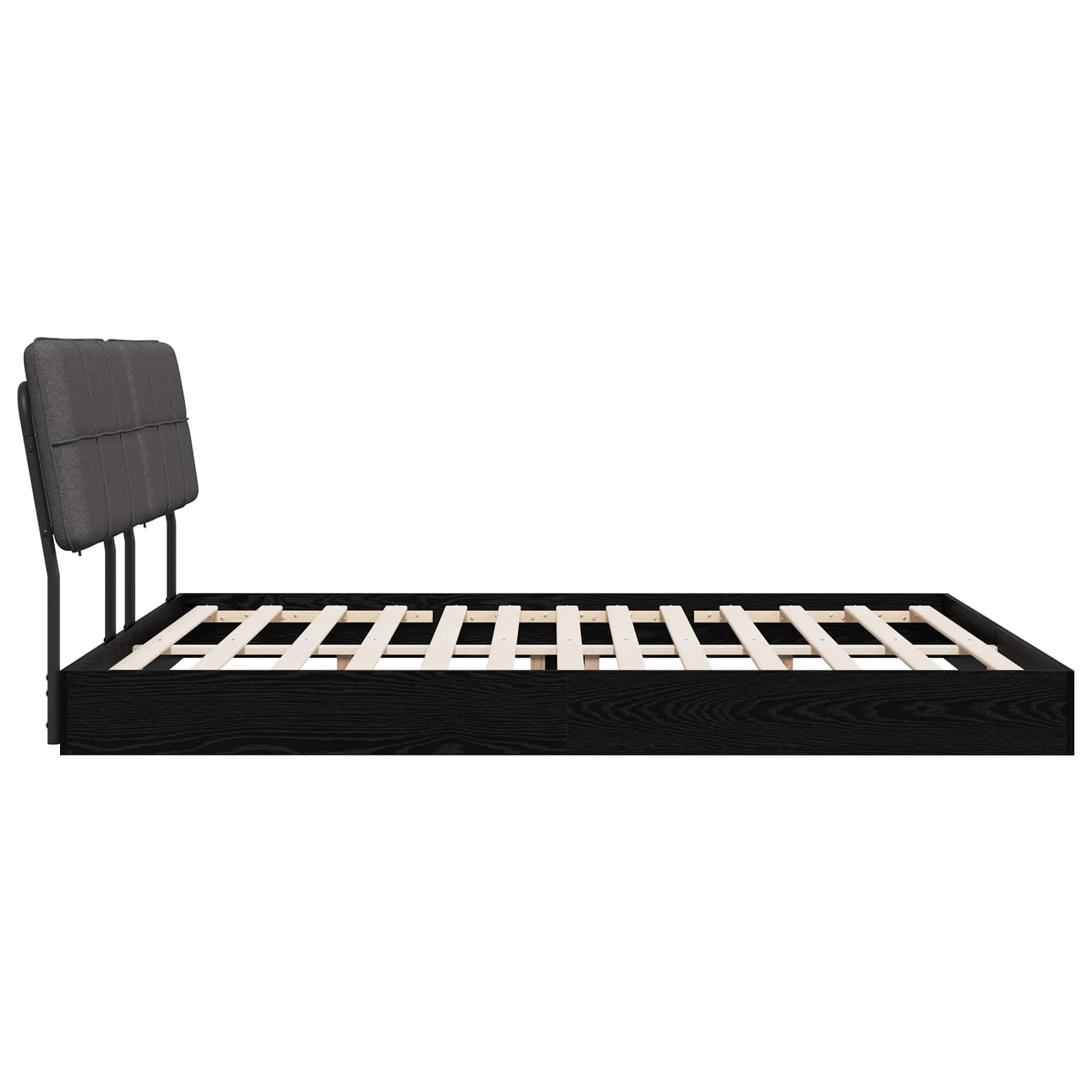 vidaXL Tweepersoonsbed met hoofdbord Zwart eiken en donkergrijs, foto 4