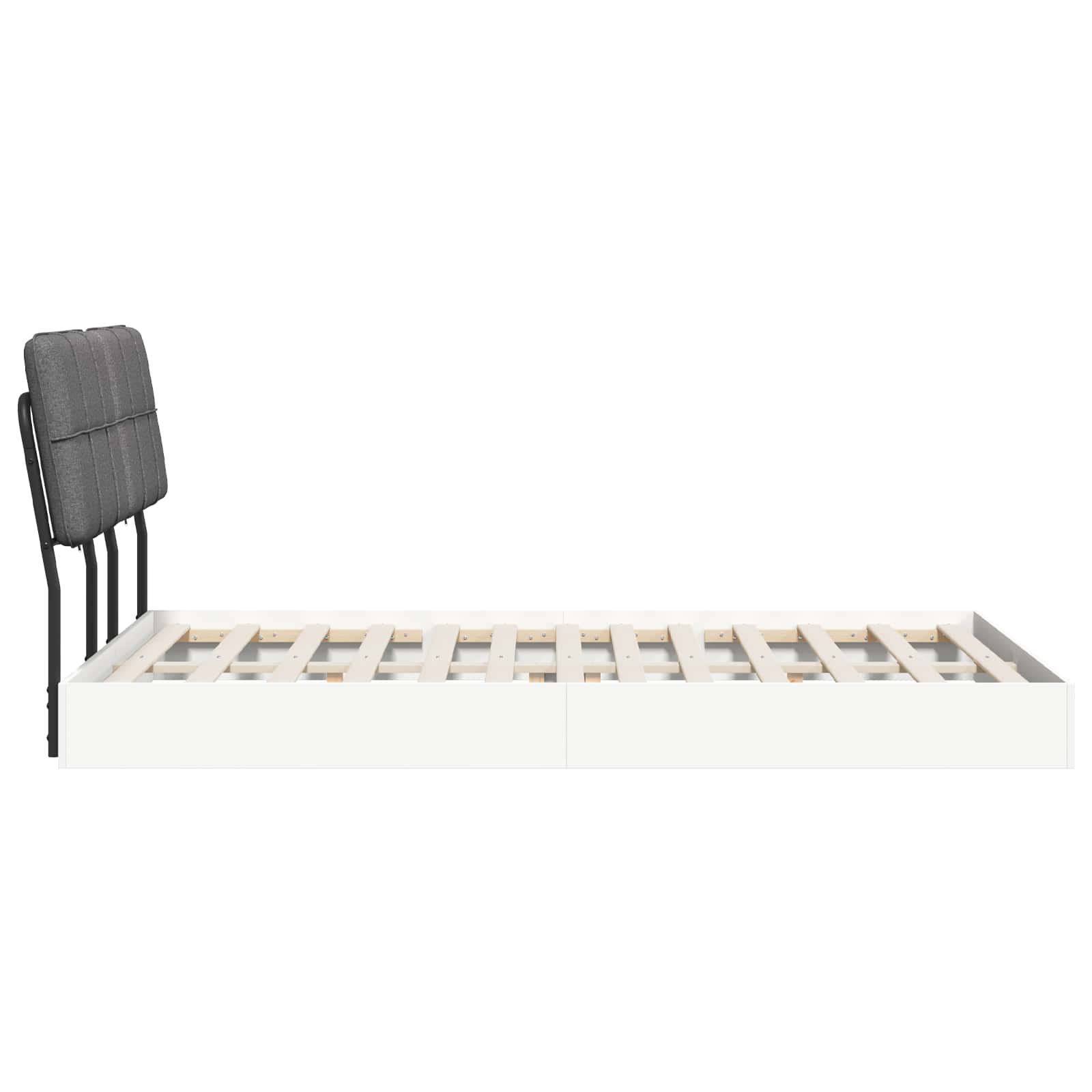 vidaXL Tweepersoonsbed met hoofdbord Wit en Lichtgrijs 160 x 200 cm, foto 4