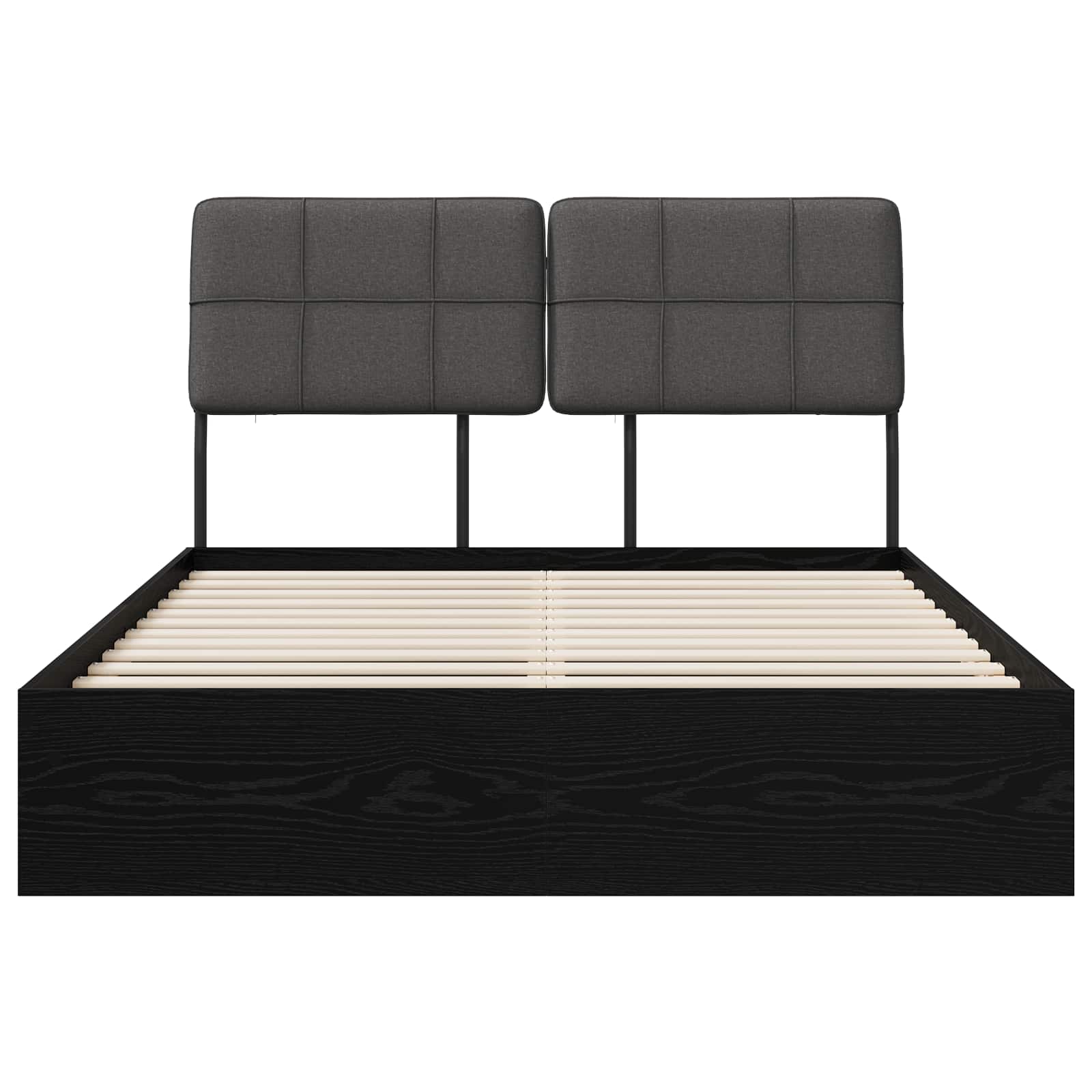vidaXL Tweepersoonsbed met hoofdbord Zwart eiken en donkergrijs, foto 4