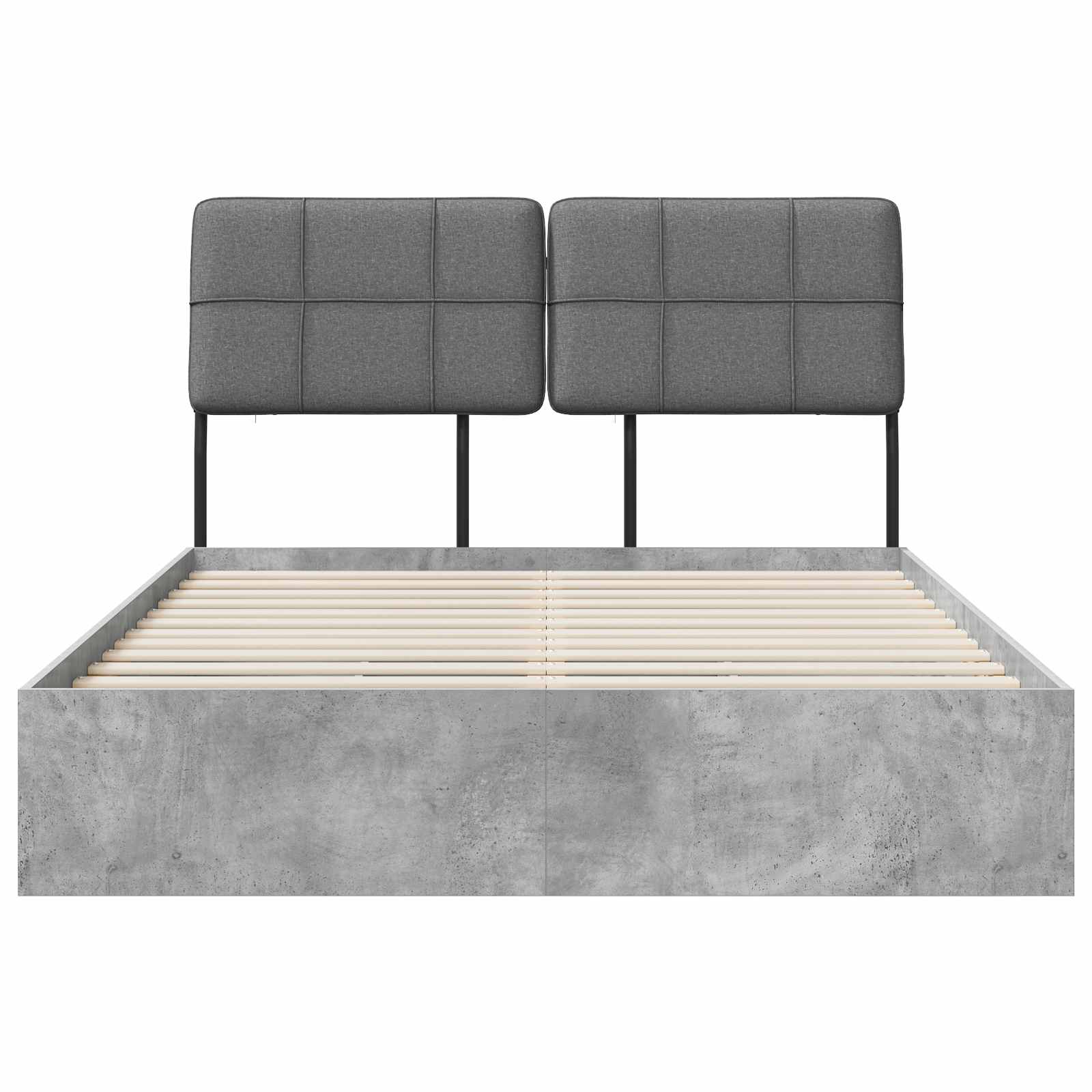 vidaXL Tweepersoonsbed met hoofdbord Betongrijs en lichtgrijs, foto 4