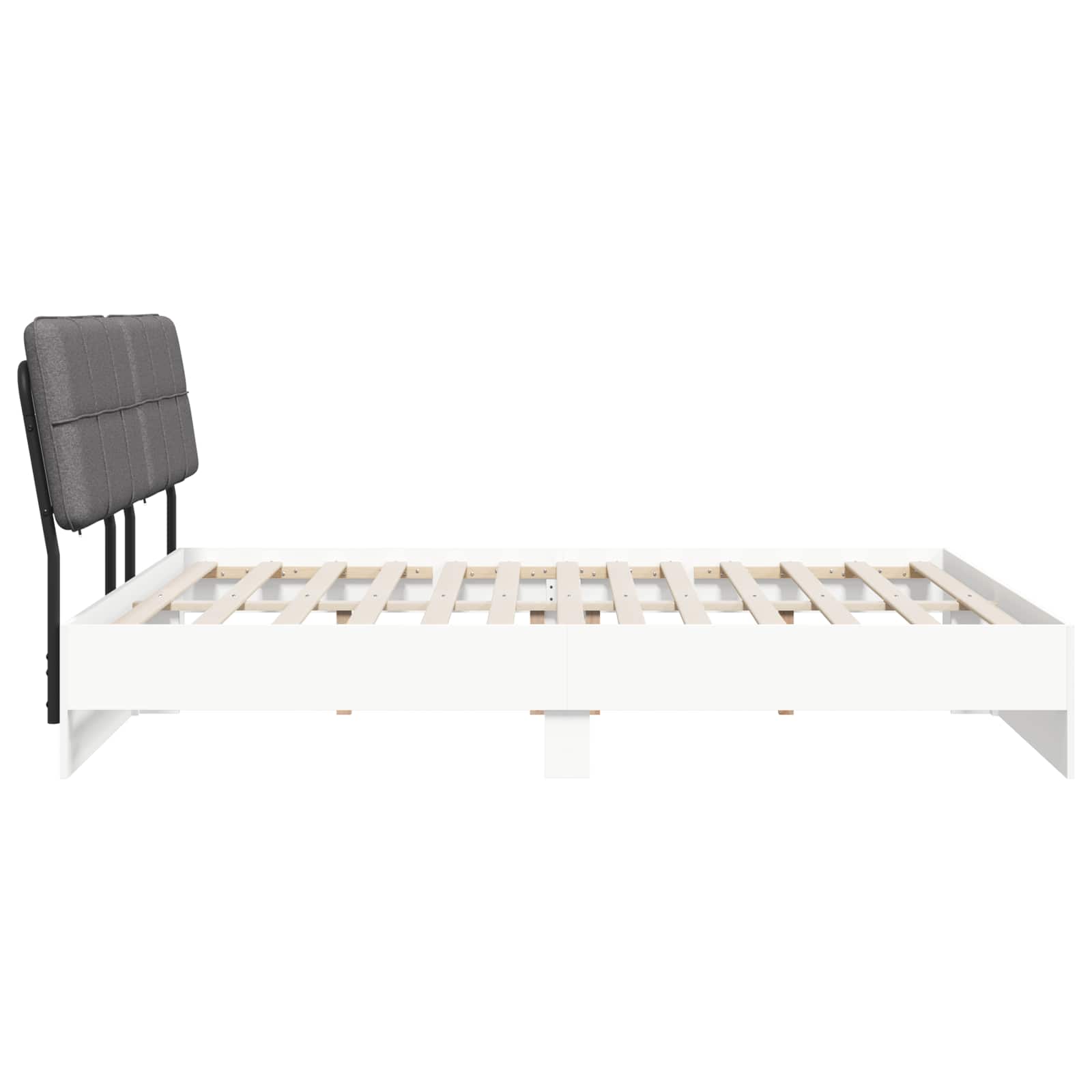 vidaXL Tweepersoonsbed met hoofdbord Wit en Lichtgrijs 180 x 200 cm, foto 4