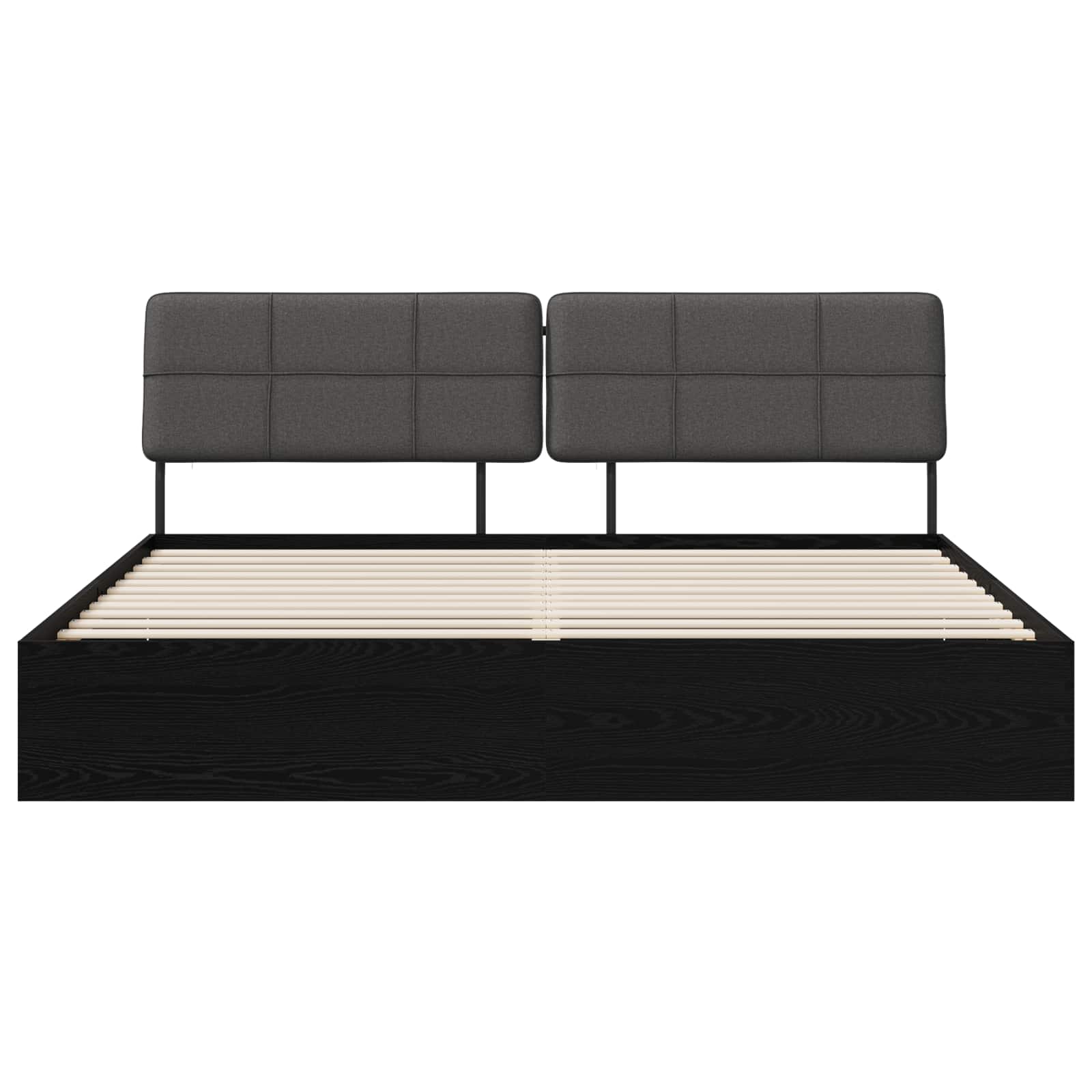 vidaXL Tweepersoonsbed met hoofdbord Zwart eiken en donkergrijs, foto 3