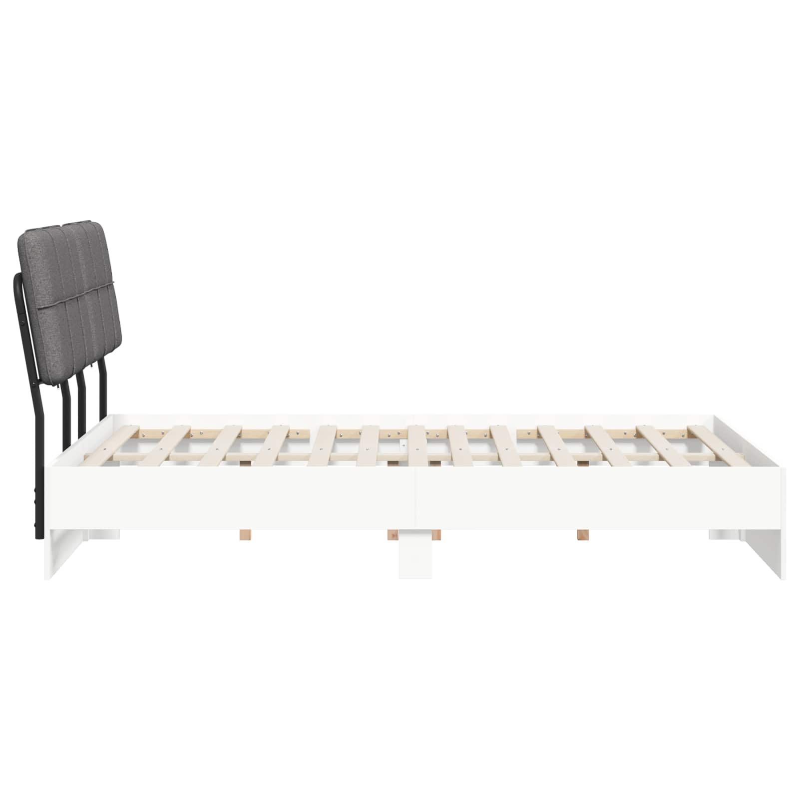 vidaXL Tweepersoonsbed met hoofdbord Wit en Lichtgrijs 160 x 200 cm, foto 4