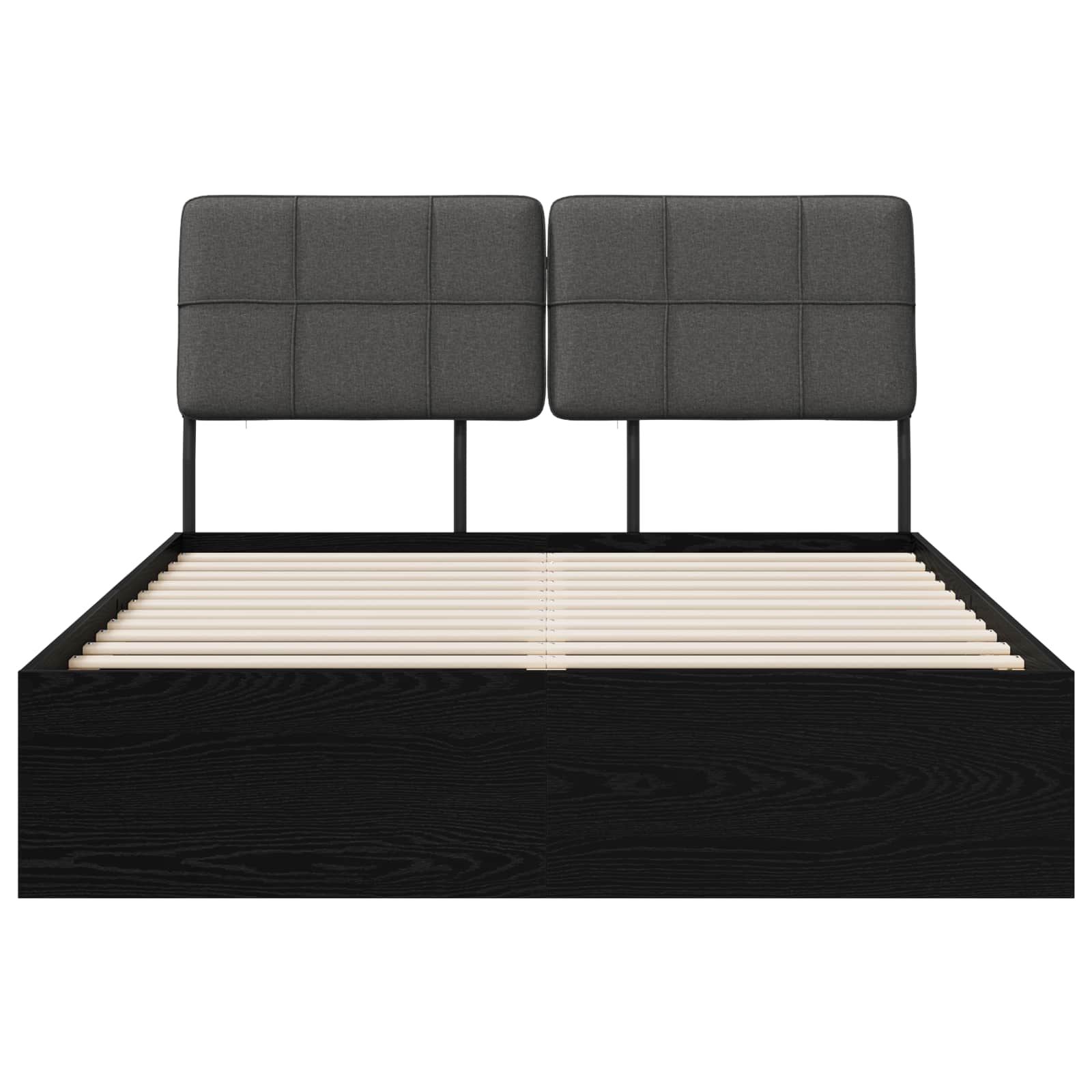 vidaXL Tweepersoonsbed met hoofdbord Zwart eiken en donkergrijs, foto 3
