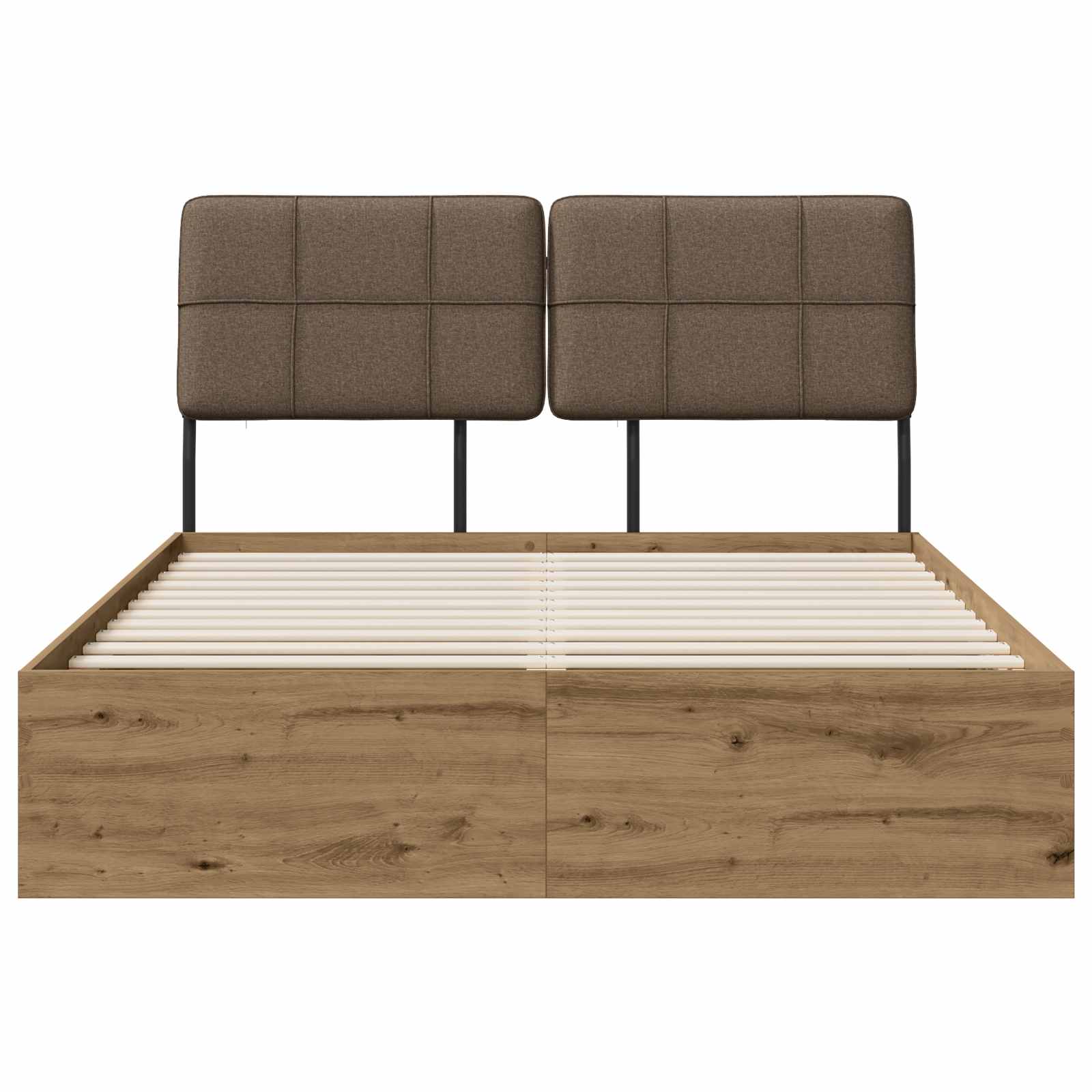 vidaXL Tweepersoonsbed met hoofdbord Artisan eiken en taupe, foto 3