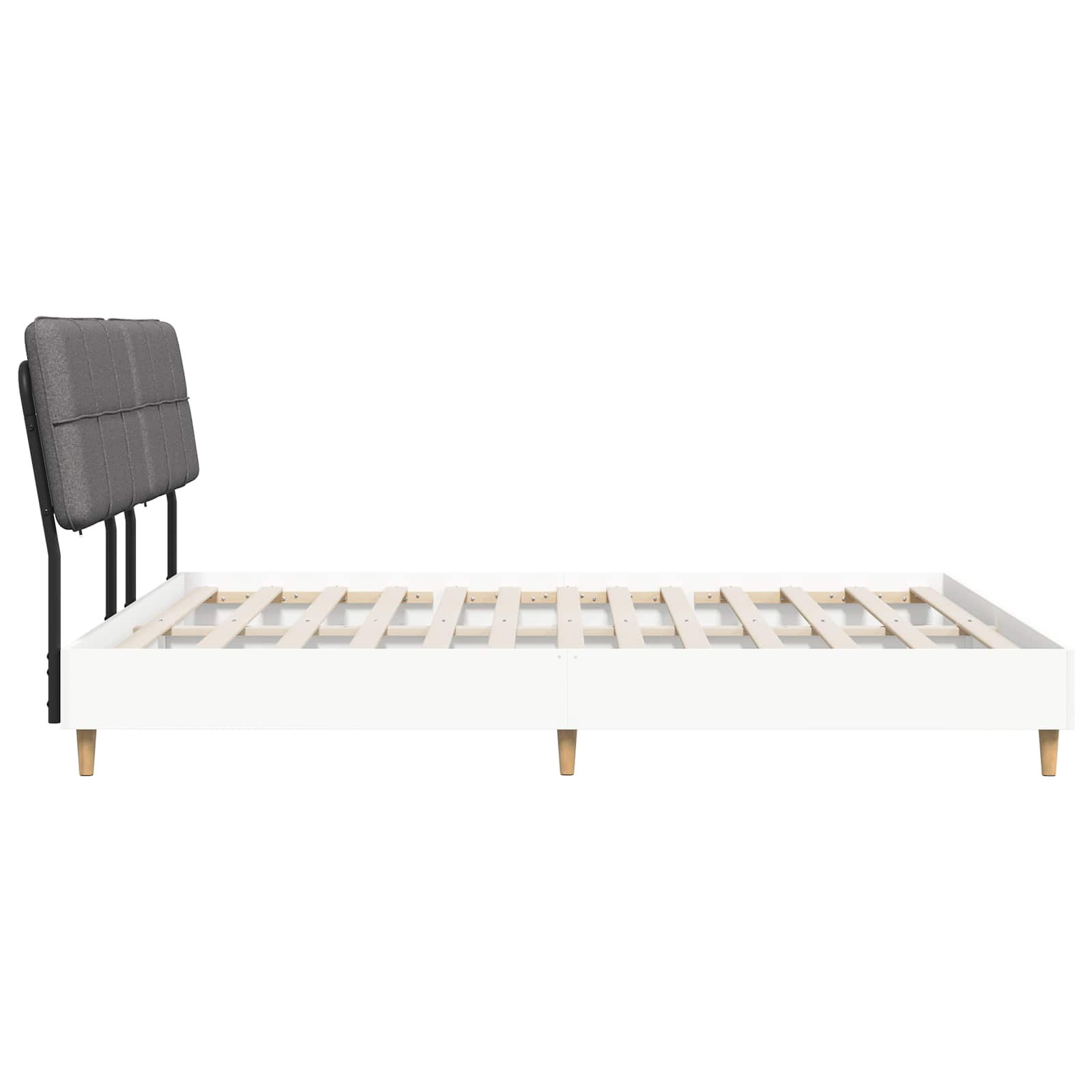 vidaXL Tweepersoonsbed met hoofdbord Wit en Lichtgrijs 180 x 200 cm, foto 4