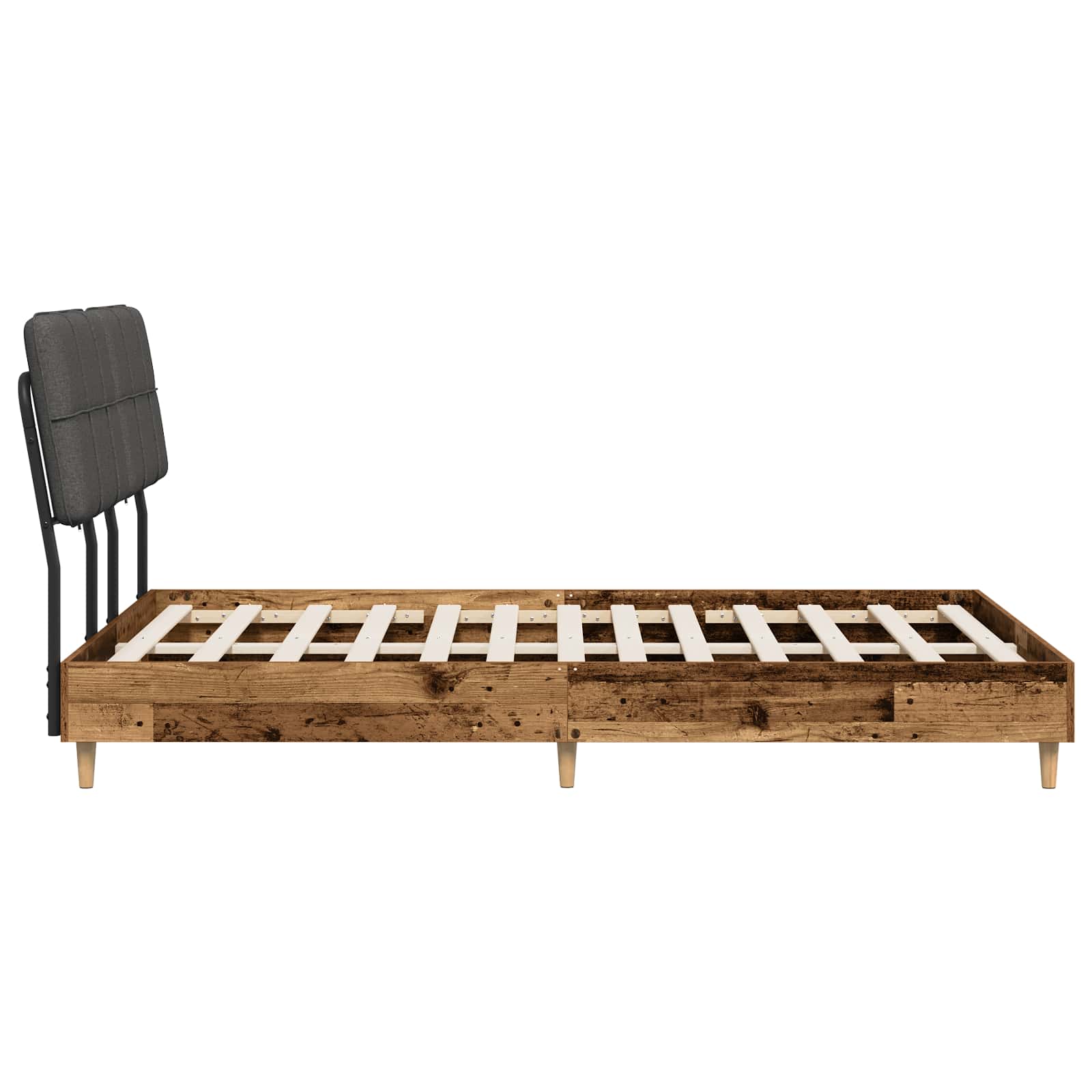 vidaXL Tweepersoonsbed met hoofdbord Oud hout en donkergrijs, foto 4