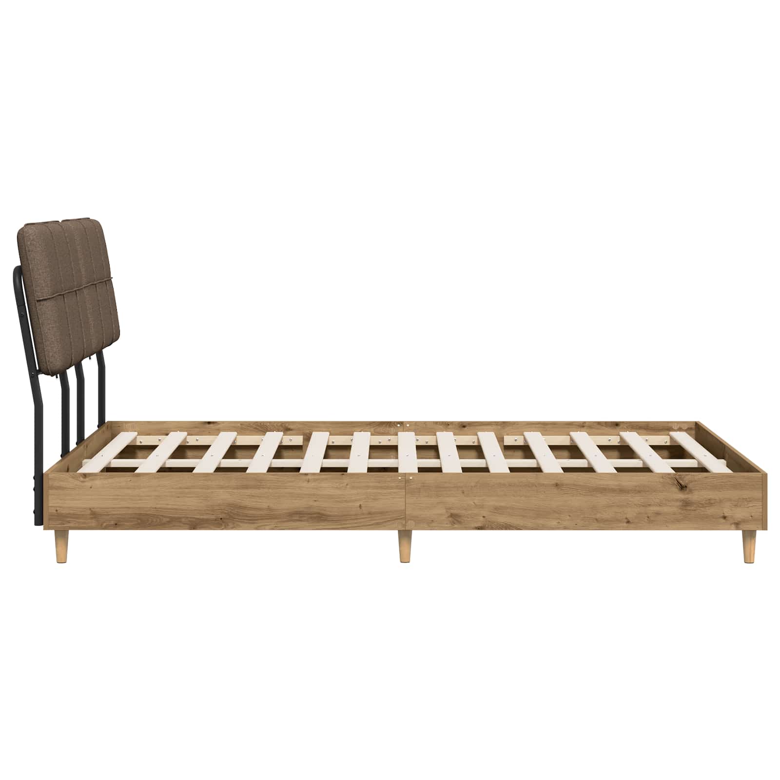 vidaXL Tweepersoonsbed met hoofdbord Artisan eiken en taupe, foto 4