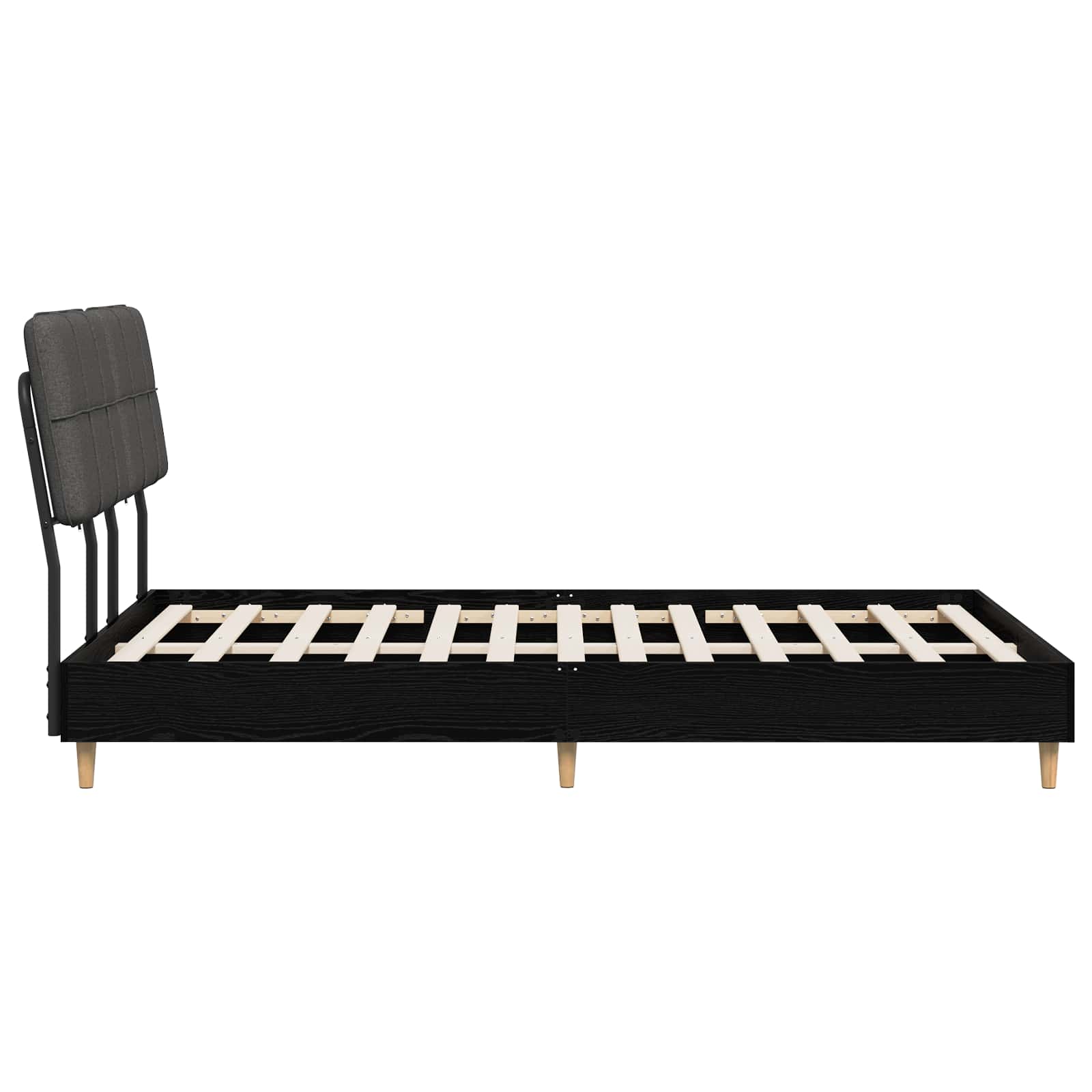 vidaXL Tweepersoonsbed met hoofdbord Zwart eiken en donkergrijs, foto 4