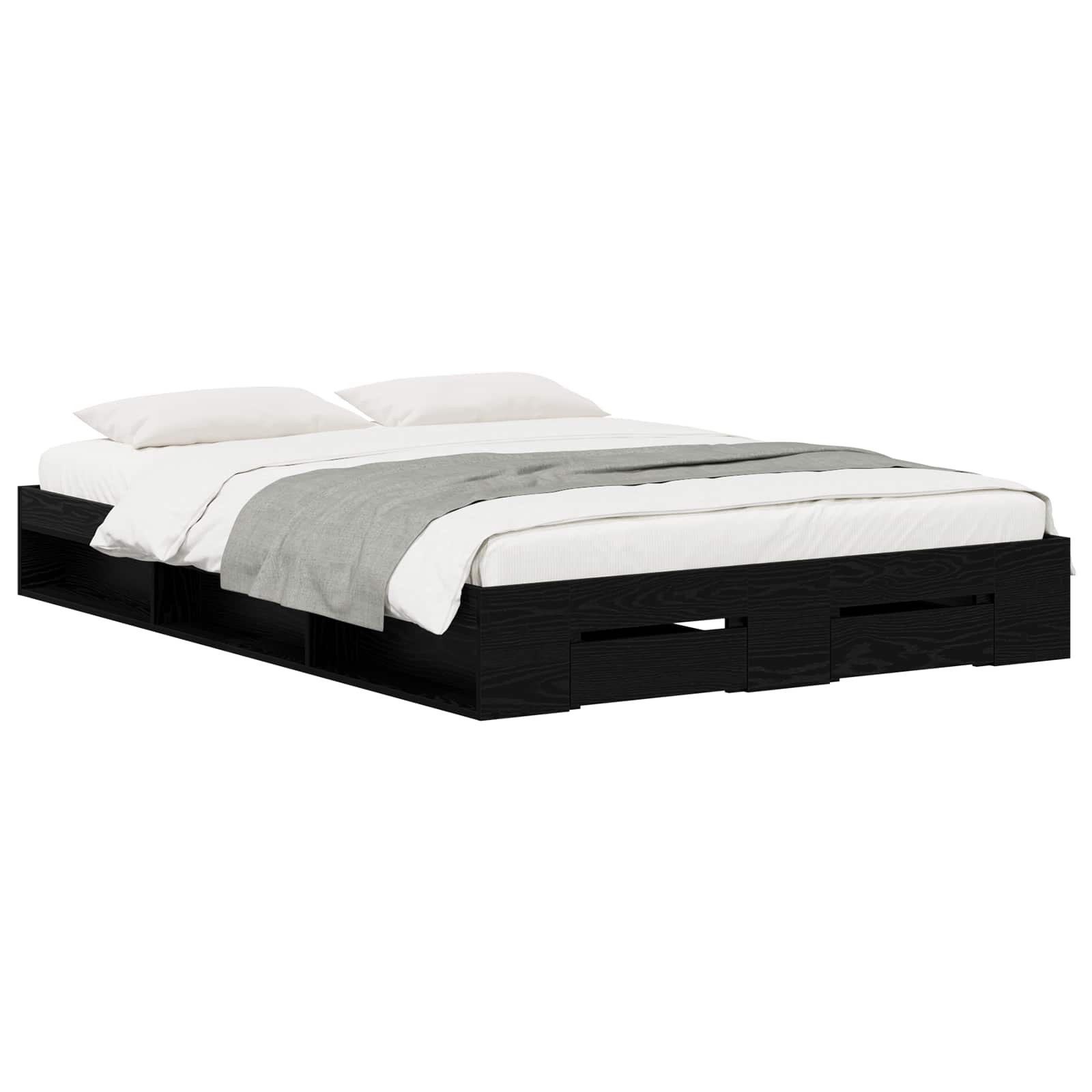 vidaXL Bedframe 2 st Zwart eiken 120 x 200 cm Bewerkt hout, foto 2