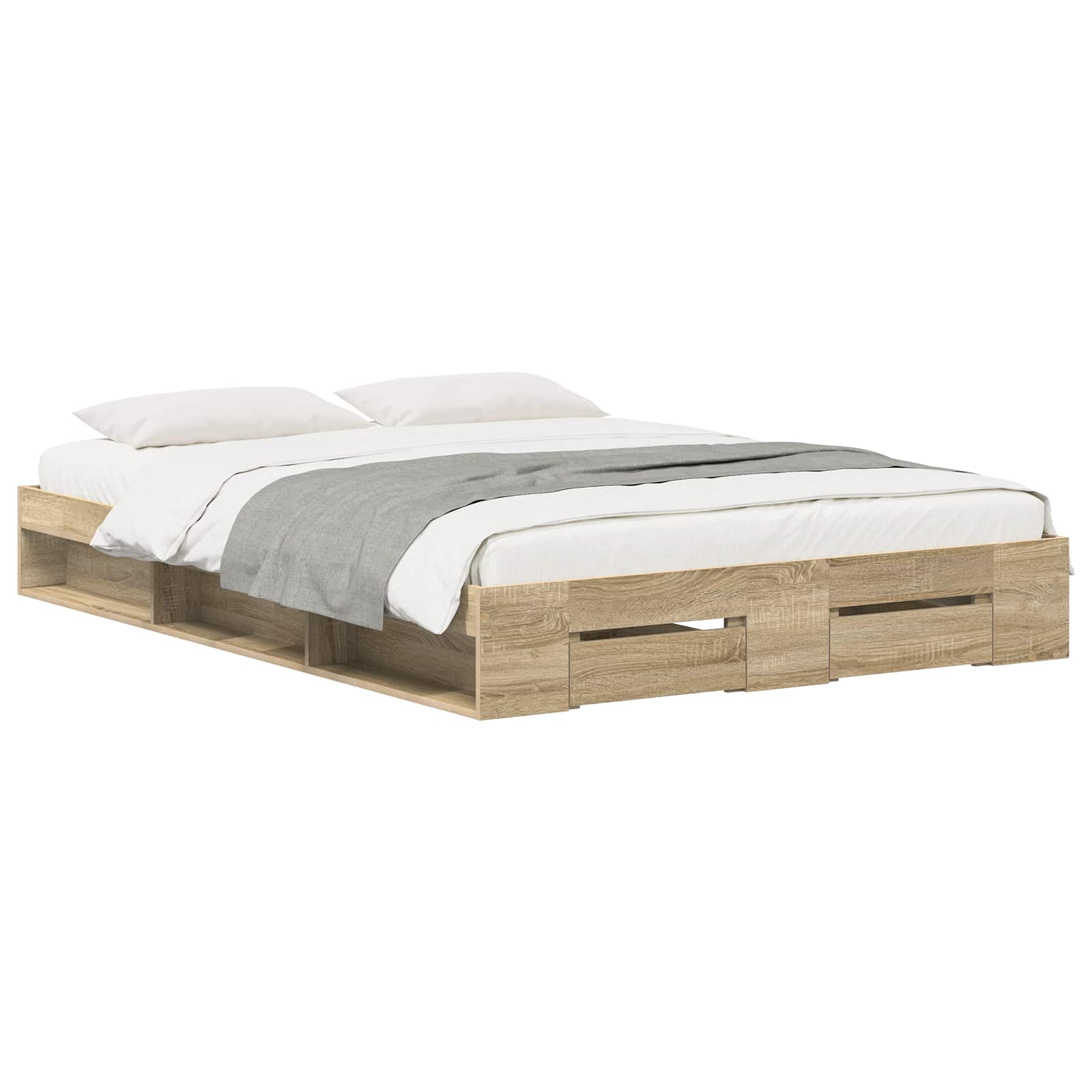 vidaXL Bedframe 2 st Sonoma Eiken 120 x 200 cm Bewerkt hout, foto 2