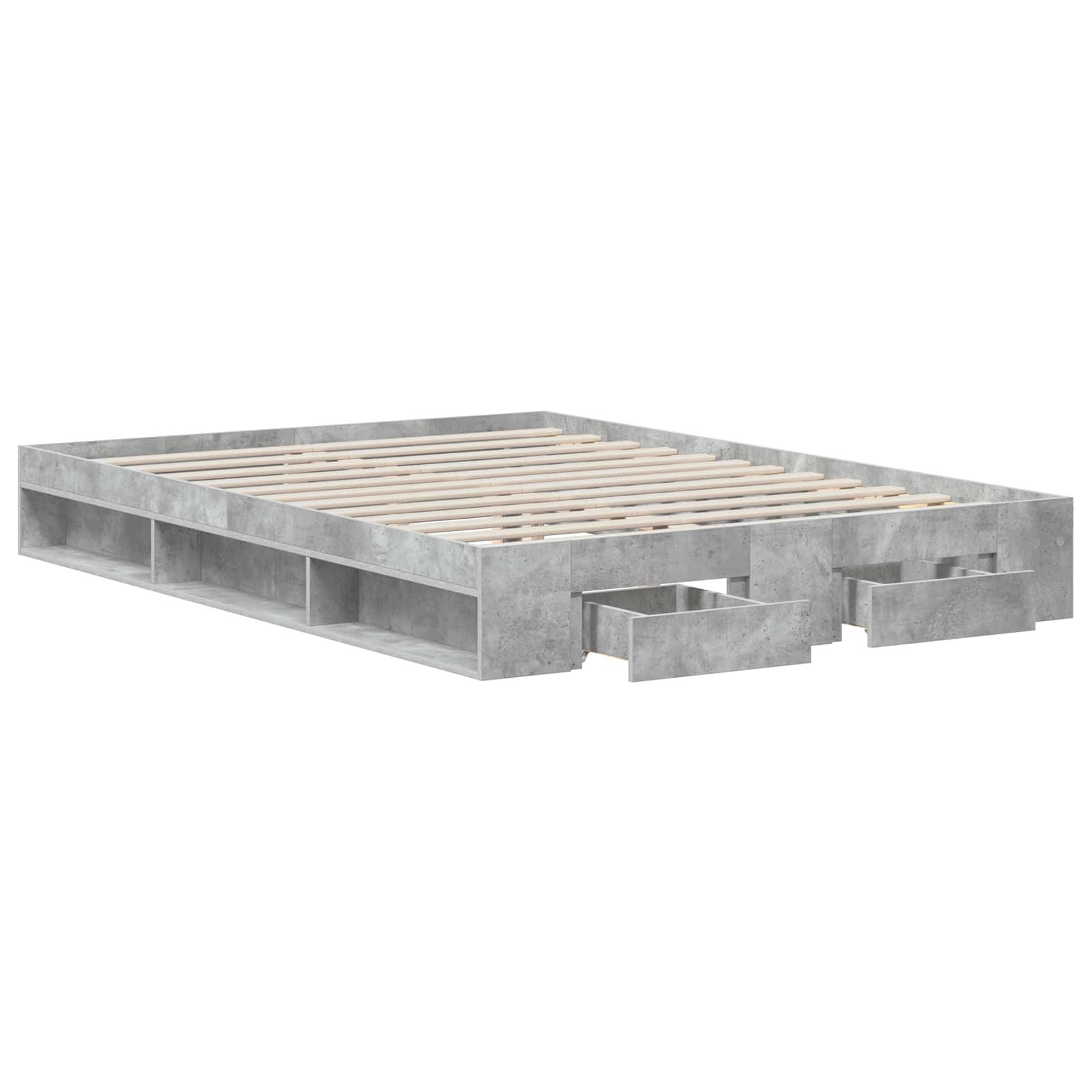 vidaXL Bedframe 2 st Betongrijs 120 x 200 cm Bewerkt hout grijs, foto 3