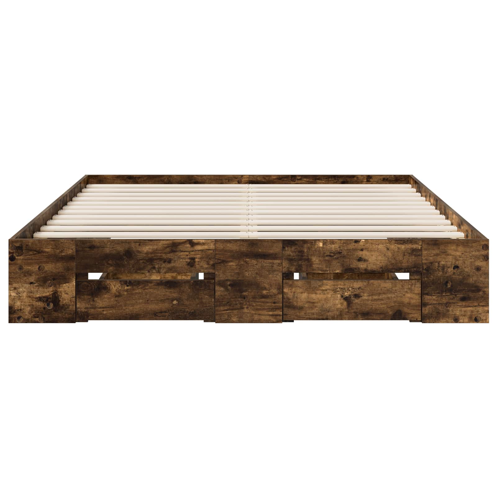 vidaXL Bedframe 2 st Gerookt eiken 120 x 200 cm Bewerkt hout, foto 4