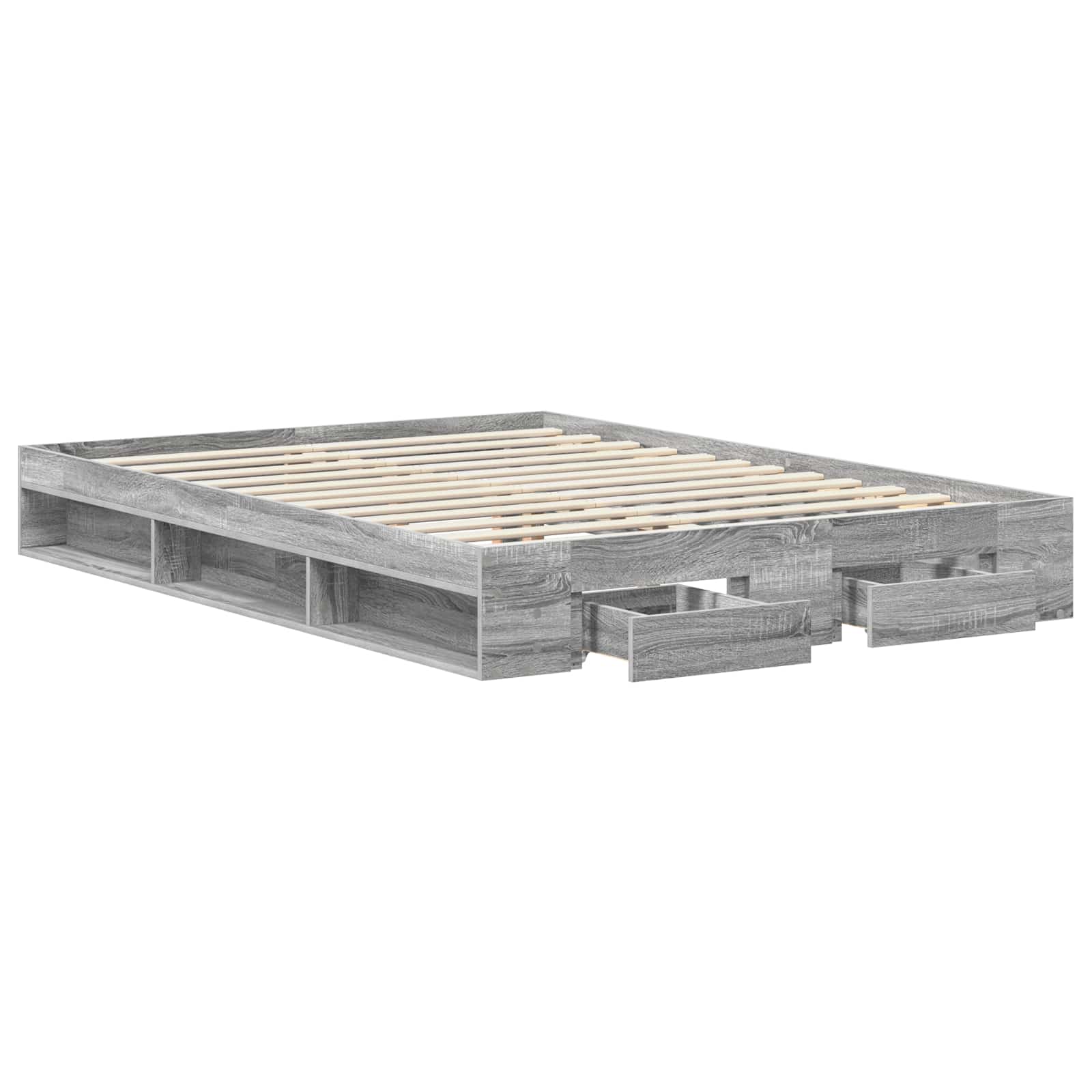vidaXL Bedframe 2 st Grijs Sonoma 120 x 200 cm Bewerkt hout, foto 3