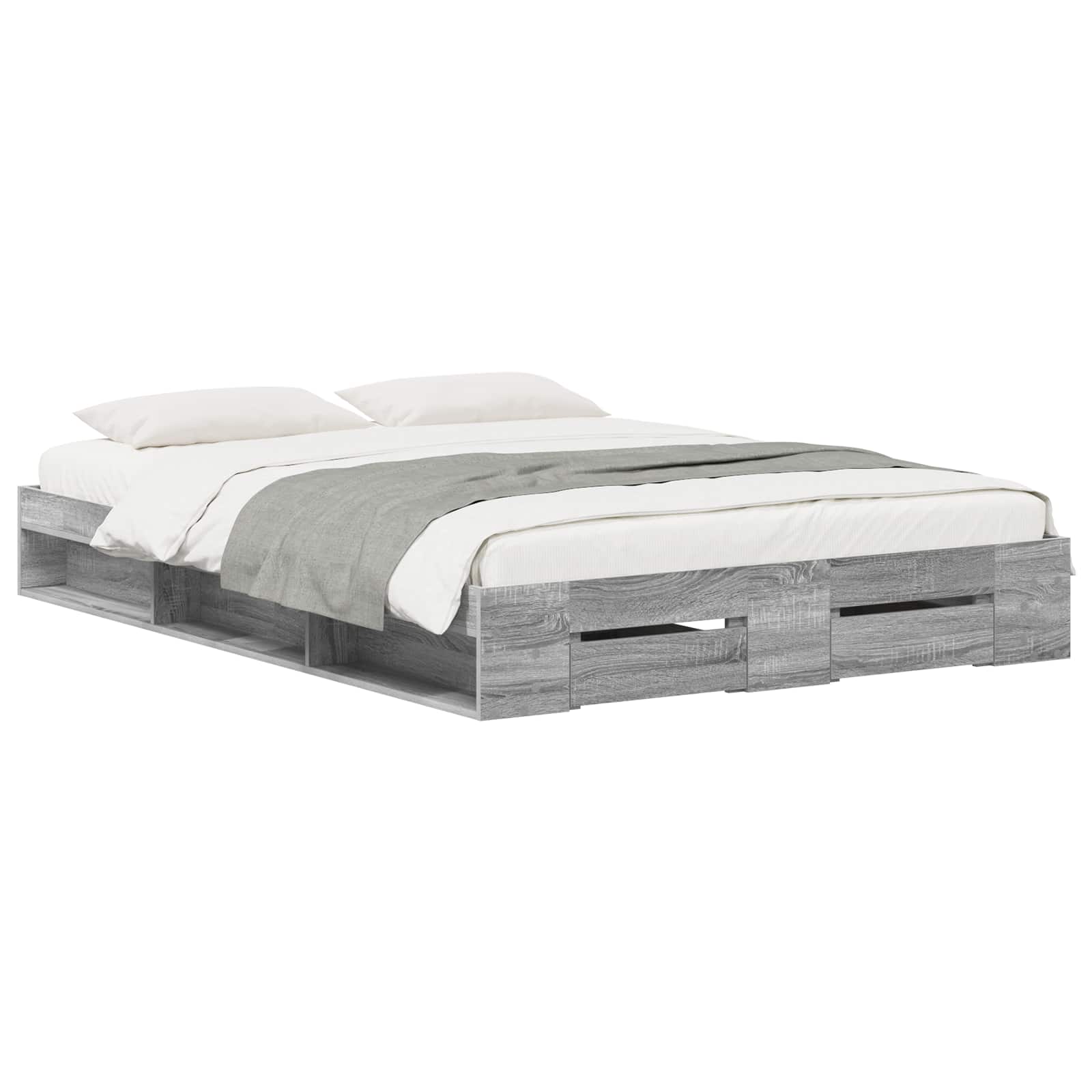 vidaXL Bedframe 2 st Grijs Sonoma 120 x 200 cm Bewerkt hout, foto 2