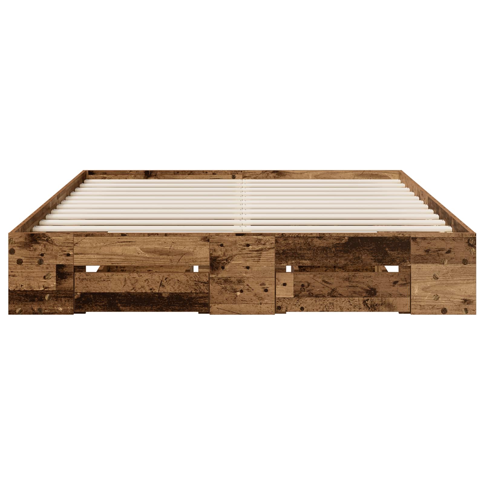vidaXL Bedframe 2 st Oud hout 120 x 200 cm Bewerkt hout bruin, foto 4