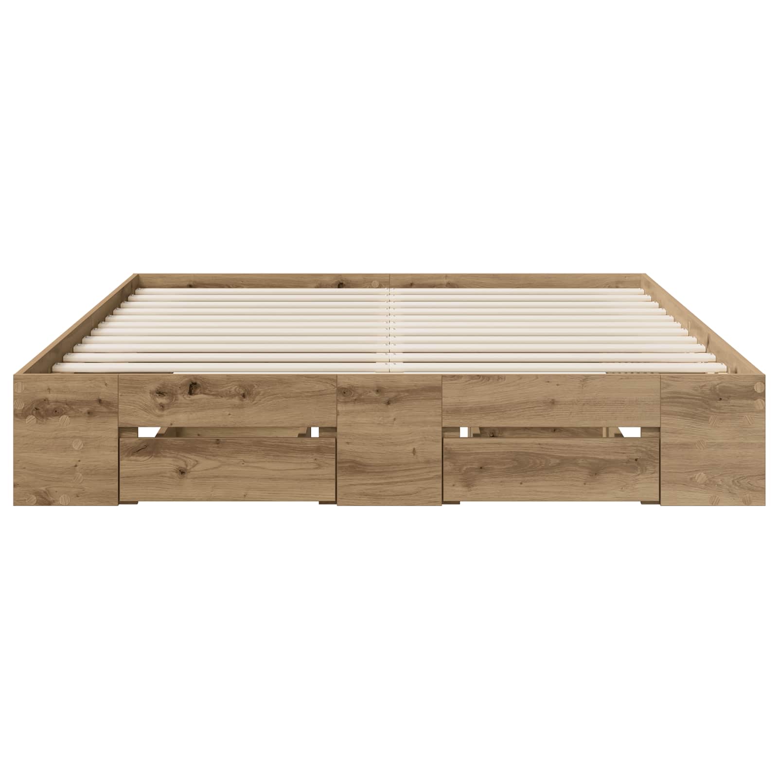 vidaXL Bedframe 2 st Artisanaal eiken 120 x 200 cm Bewerkt hout, foto 4