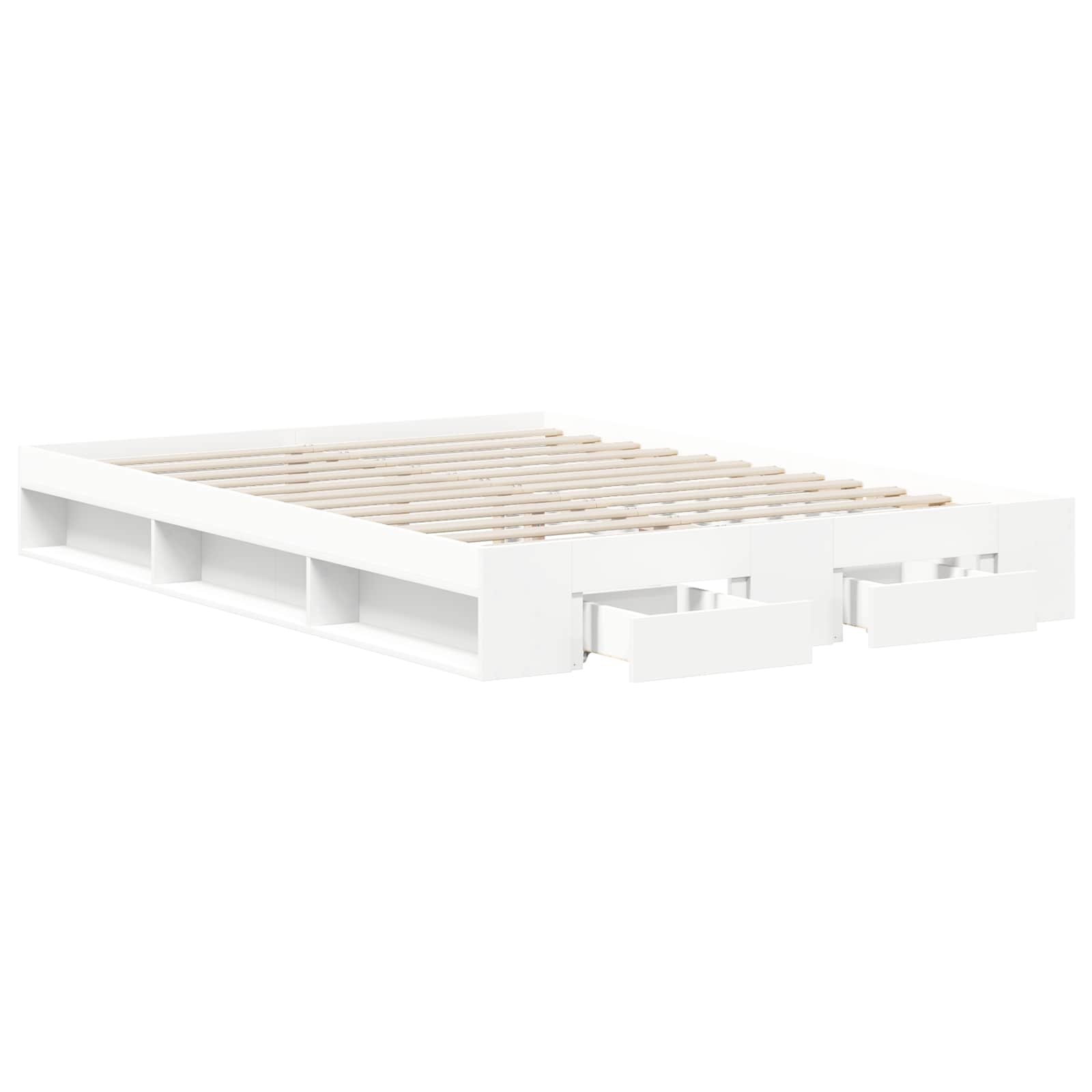 vidaXL Bedframe 2 st Wit 120 x 190 cm Bewerkt hout, foto 3