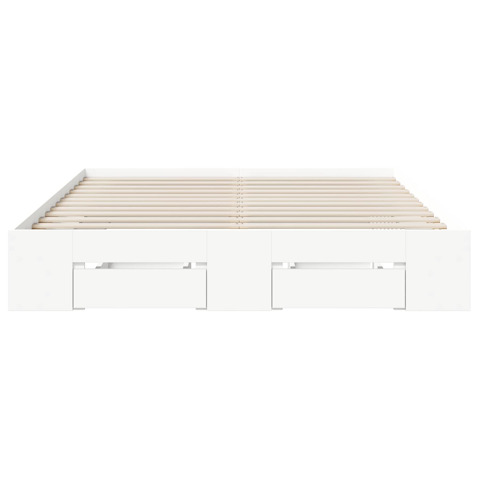 vidaXL Bedframe 2 st Wit 120 x 190 cm Bewerkt hout, foto 4