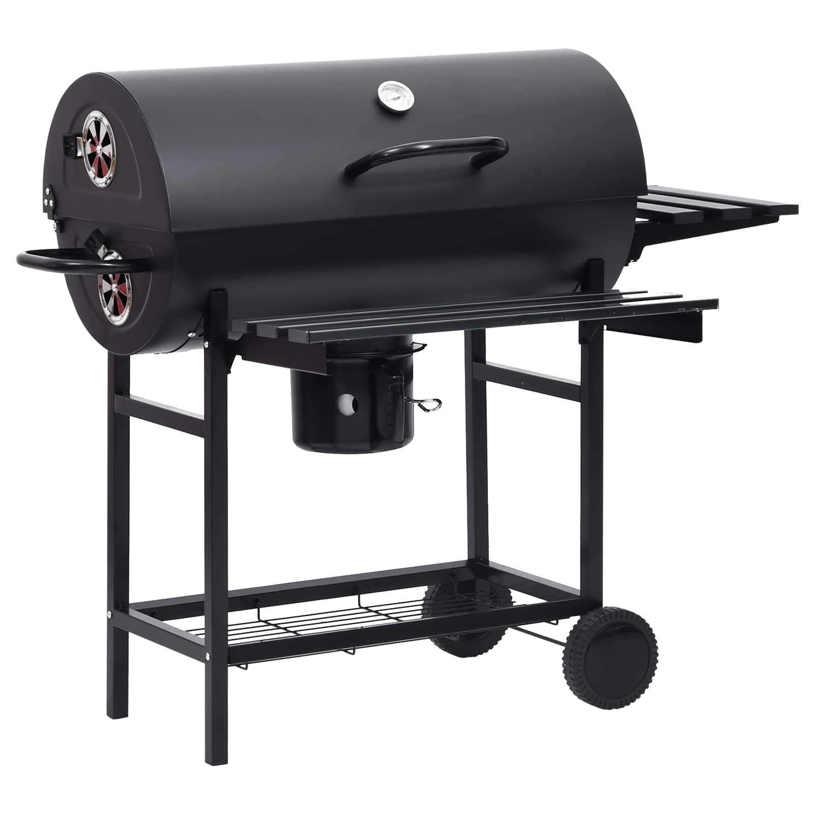 Vaten Grill met Wielen en Planken 3 pcs 115 x 85 x 95 cm Metaal image 3
