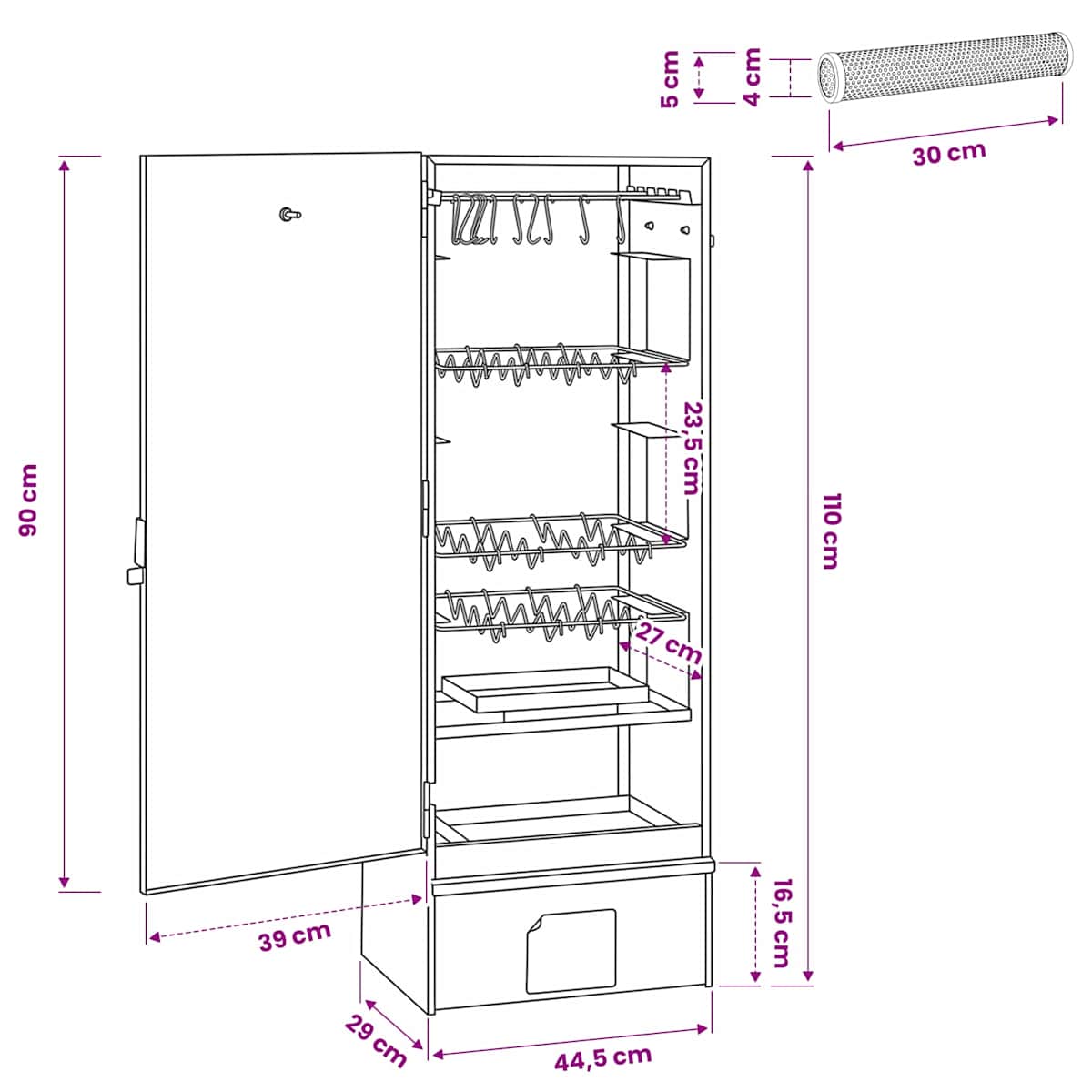 Ryggerovn 3 stk. 44,5 x 29 x 110 cm Galvaniseret stål Sølv - Billede 7