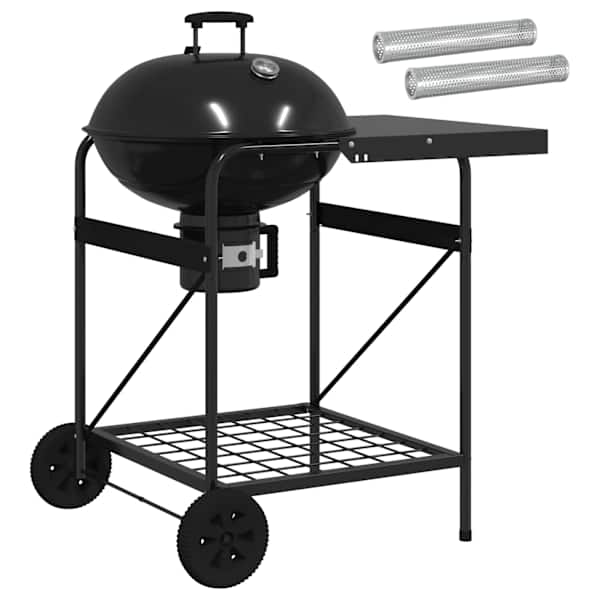 vidaXL S&uuml;si grill suitsetaja torudega 91 x 71 x 107 cm Teras Must