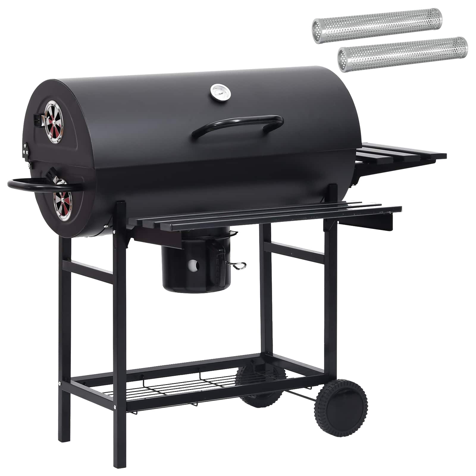 Vaten Grill met Wielen en Planken 3 pcs 115 x 85 x 95 cm Metaal image 2