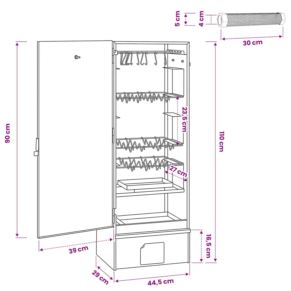 Ryggerovn 3 stk. 44,5 x 29 x 110 cm Galvaniseret stål Sølv - Billede 7